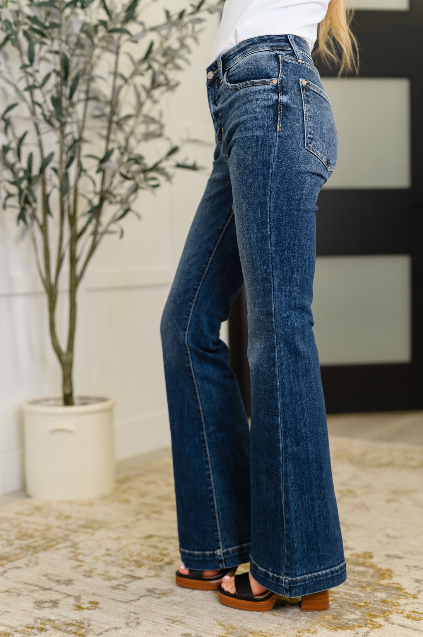 Bonnie High Waist Trouser Flare at Curbside Boutique
