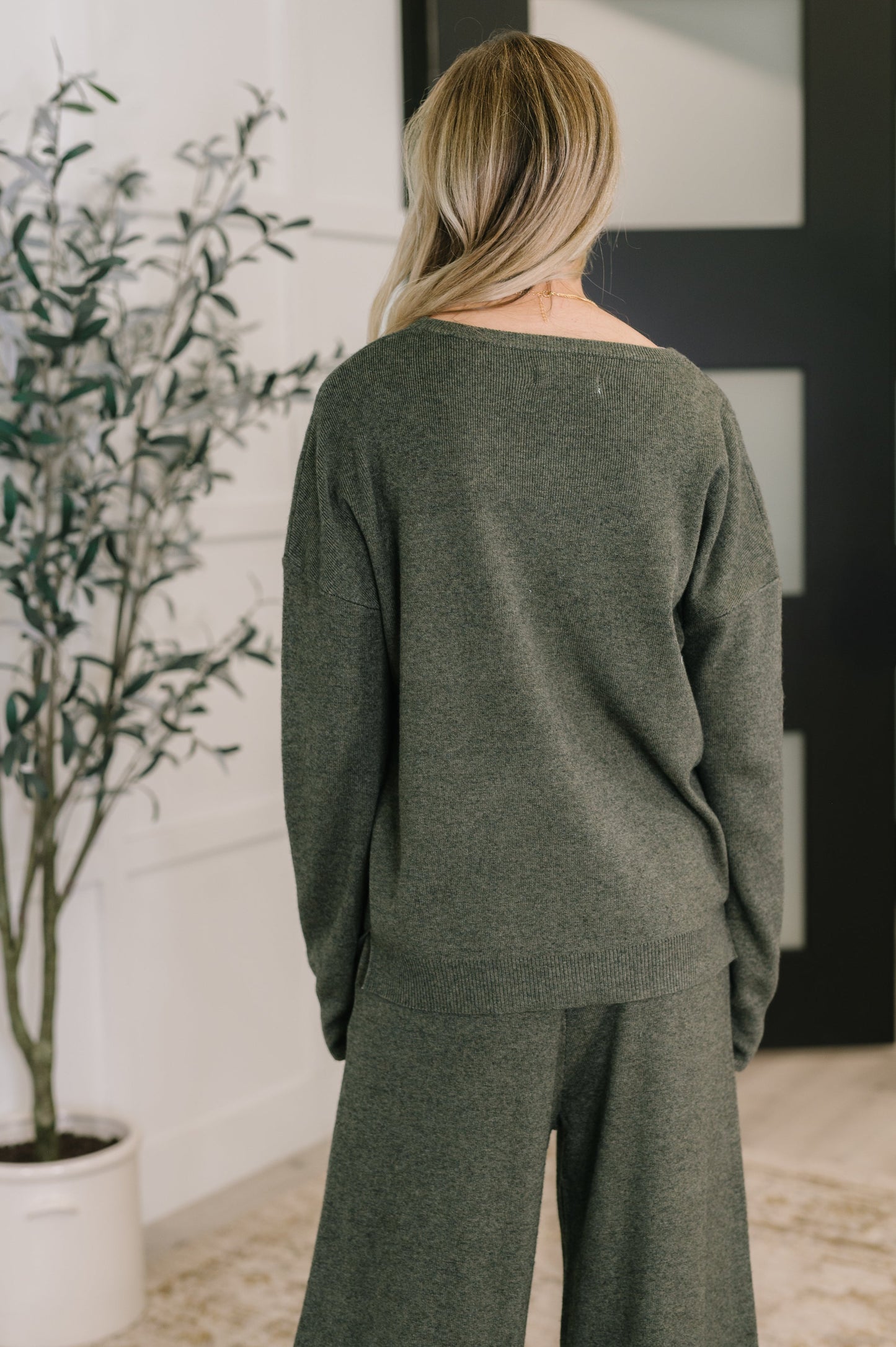 Clove Sweater in Moss at Curbside Boutique