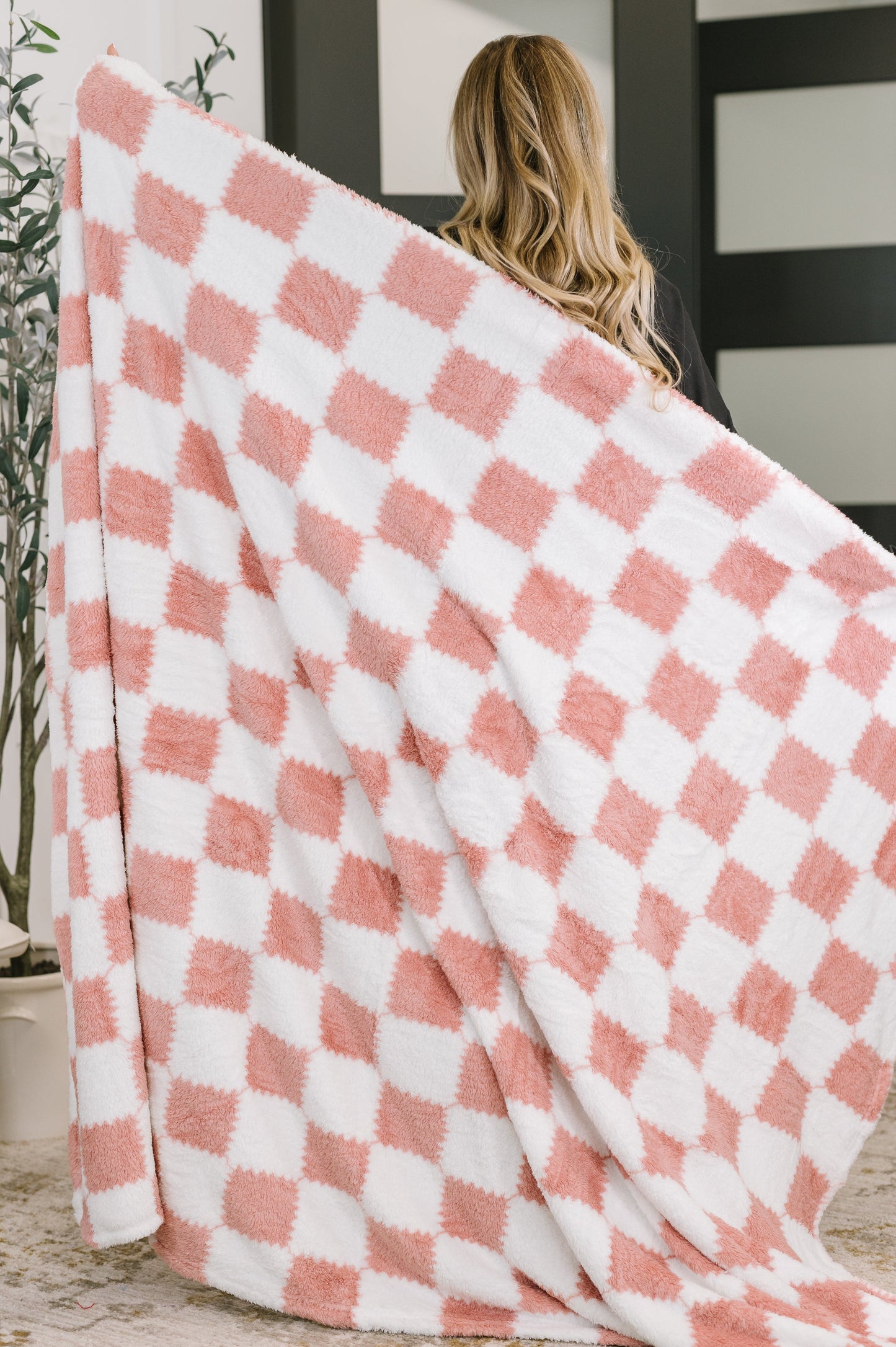 Cotton Candy Checks Blanket at Curbside Boutique
