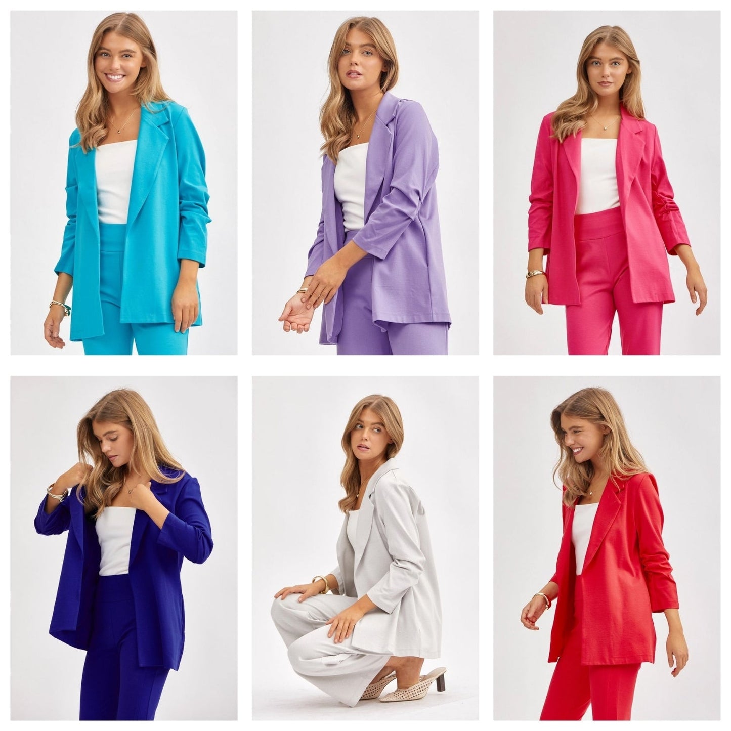 Dear Scarlett Magic 3/4 Sleeve Blazer at Curbside Boutique in 6 colors