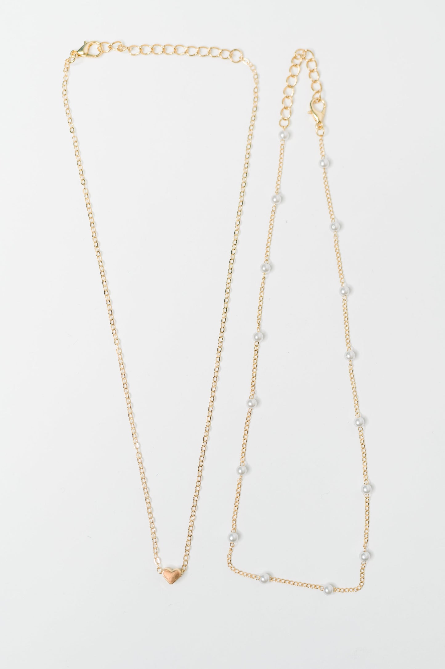 Heart of Gold Pendant Necklace Layered Set in Gold at Curbside Boutique