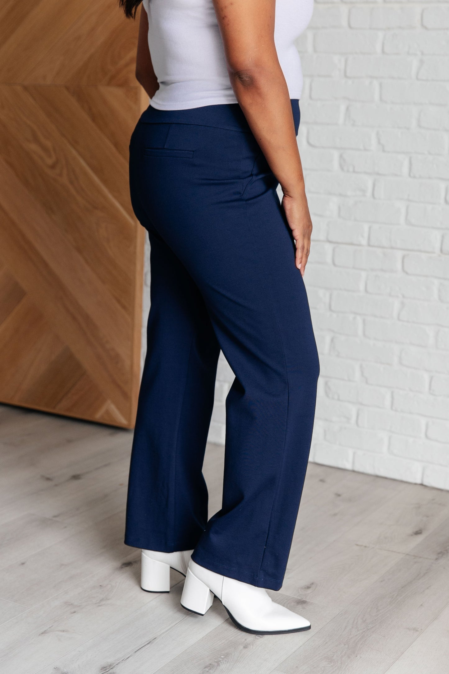 Magic Straight Pants in Navy at Curbside Boutique