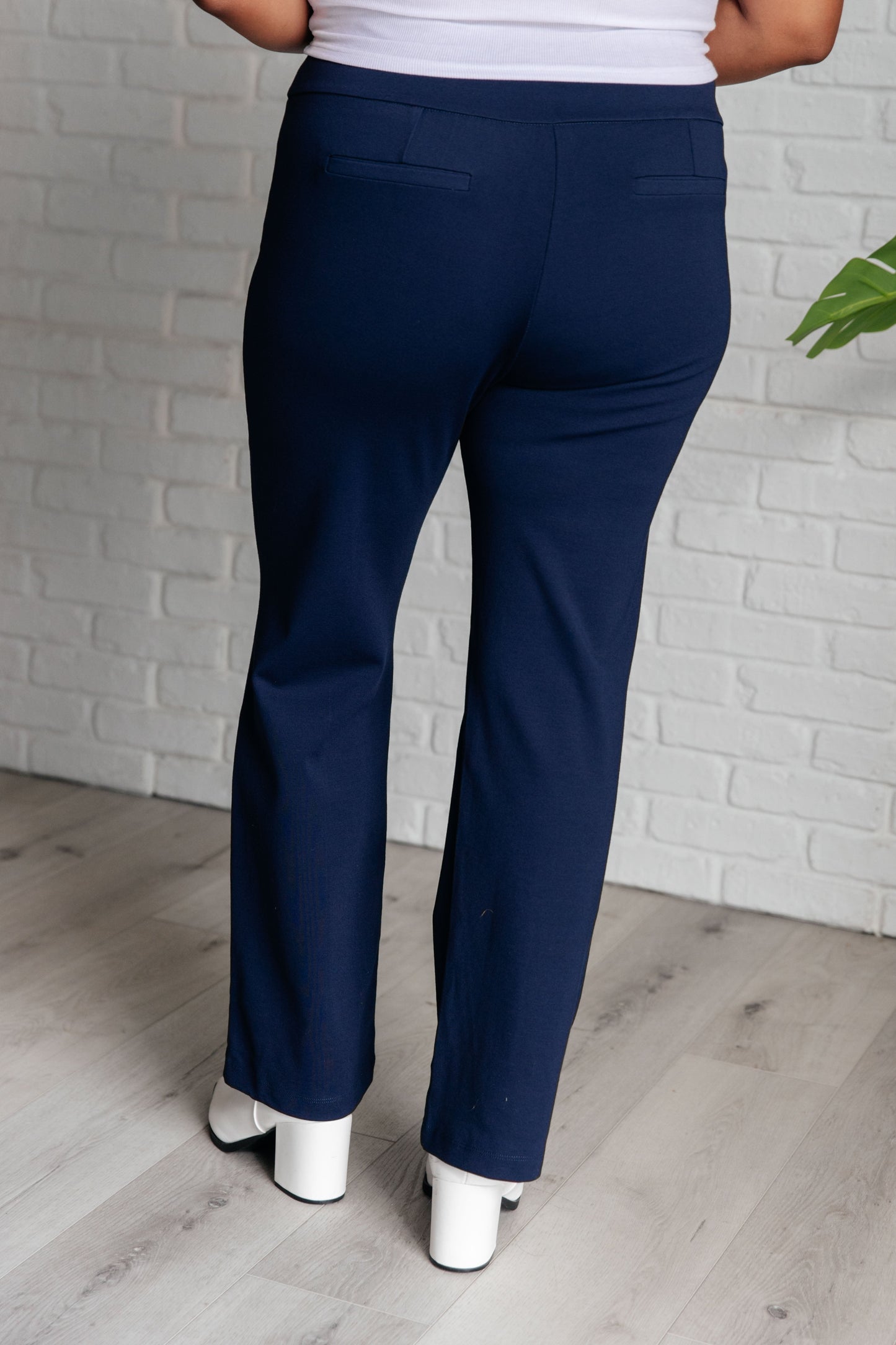 Magic Straight Pants in Navy at Curbside Boutique
