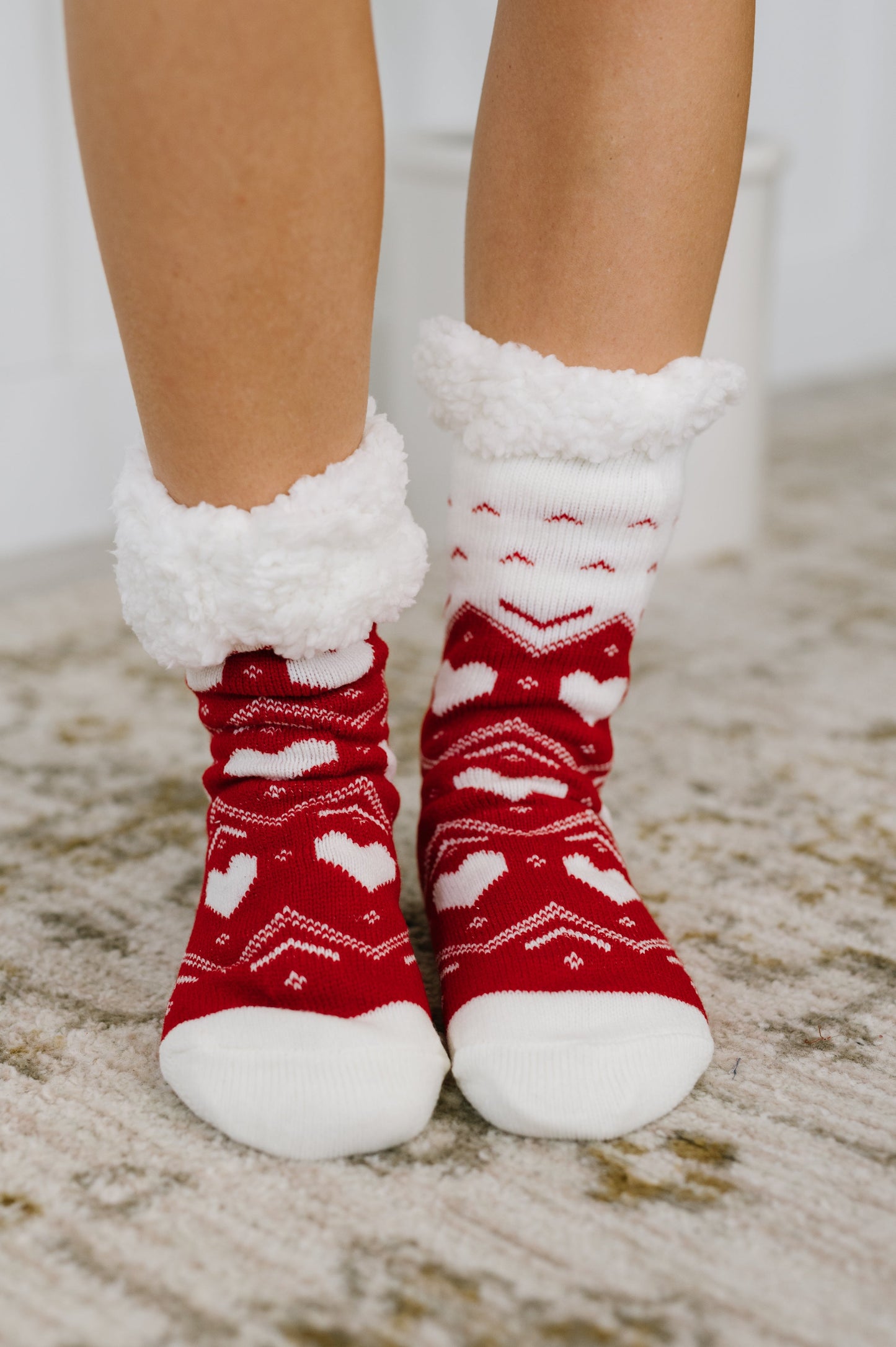 Striding to Christmas Mid Calf Socks at Curbside Boutique