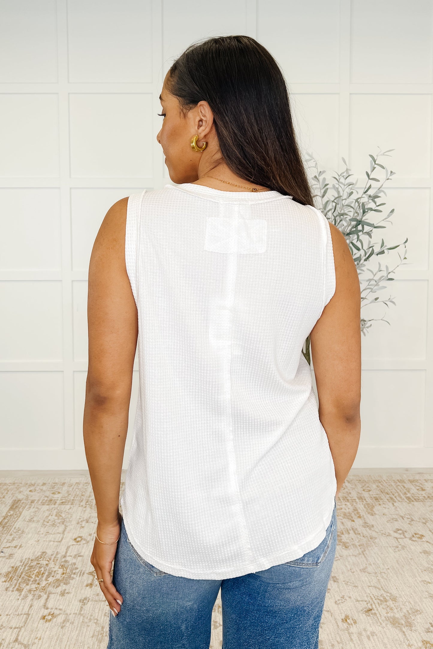 Thread Theory Round Neck Tank in Ivory at Curbside Boutique