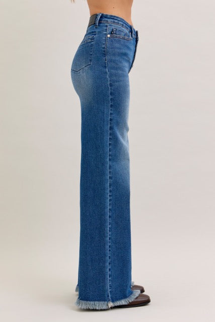Karla High Waist Column Straight Button-Fly Jeans at Curbside Boutique