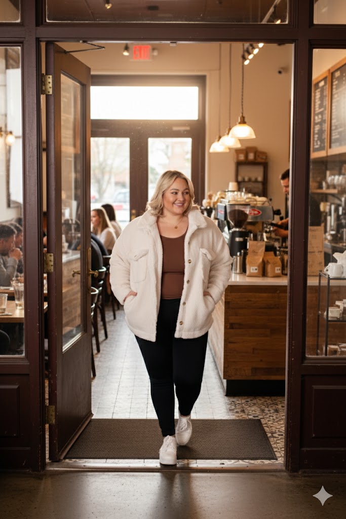 Shrouded in Sherpa Coat in White