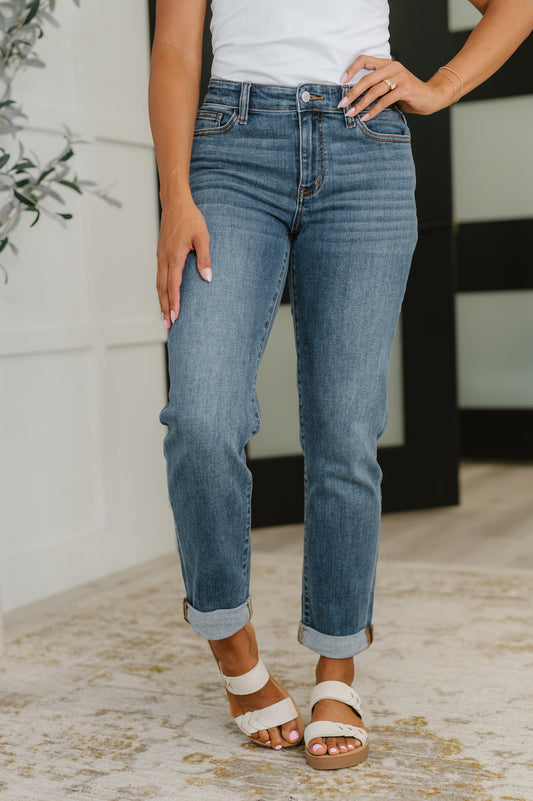 Colette Mid Rise Boyfriend Classic Cuffed at Curbside Boutique