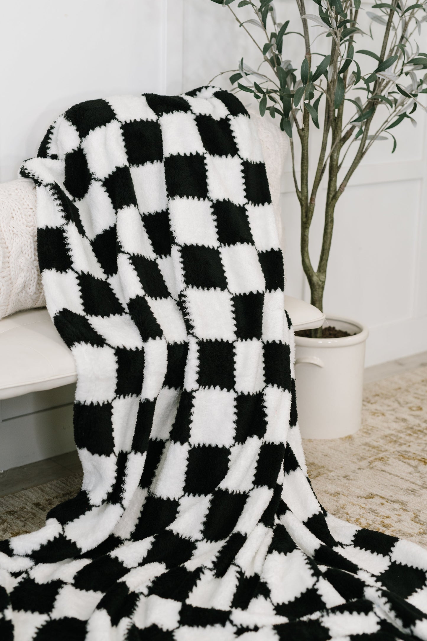 Cookies & Cream Checks Blanket at Curbside Boutique