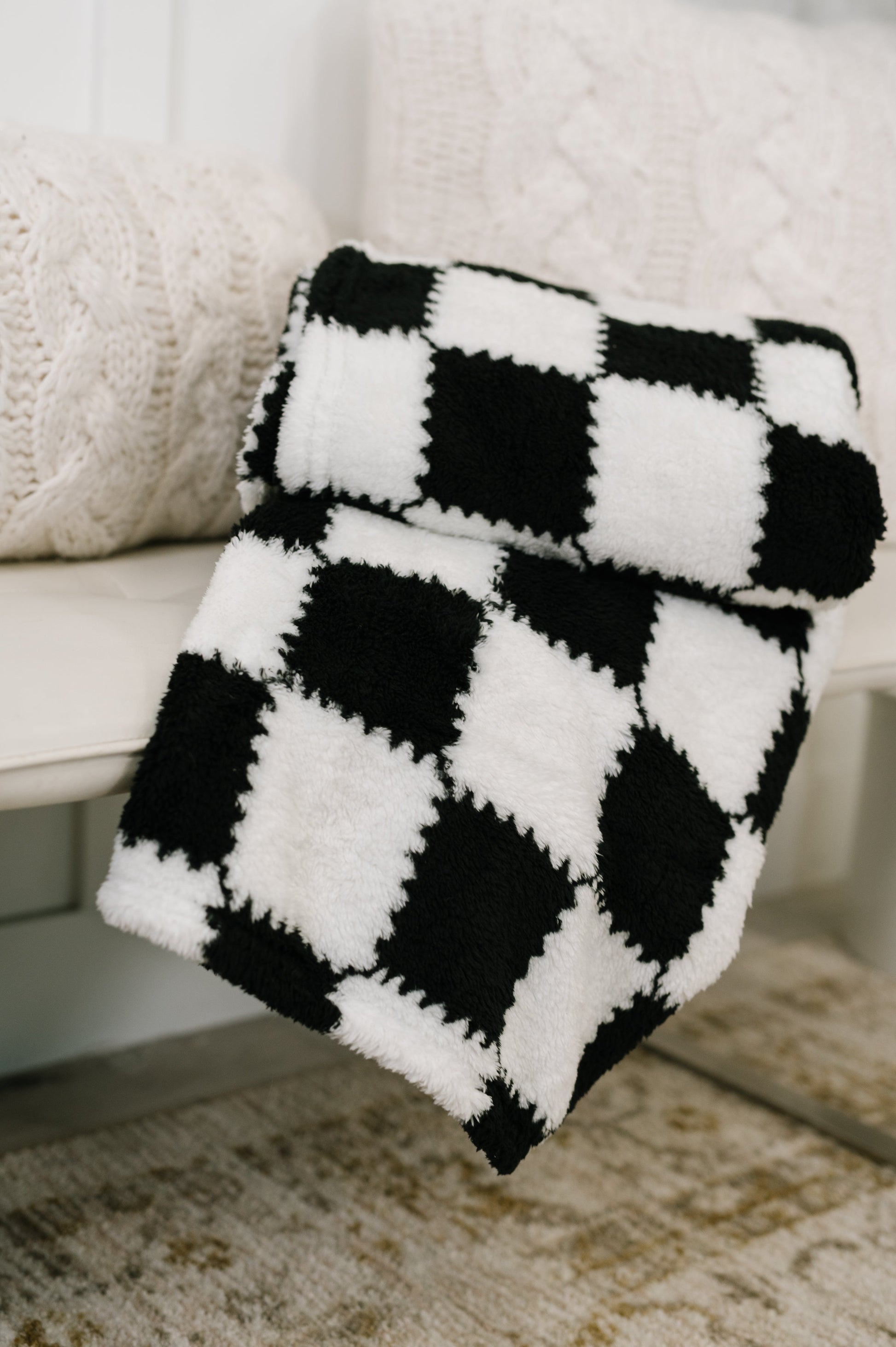 Cookies & Cream Checks Blanket at Curbside Boutique