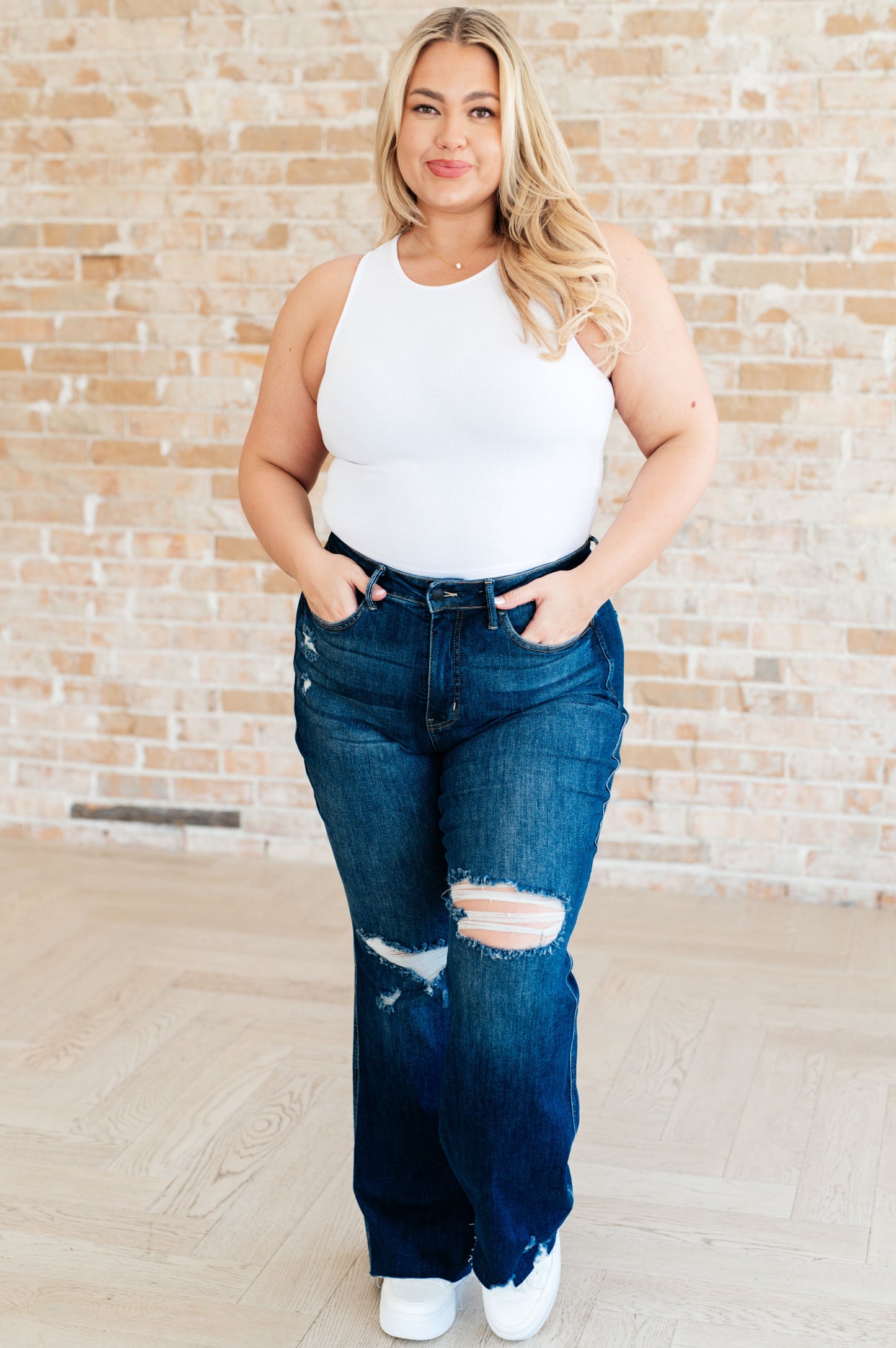 Cream of the Crop Rib Knit Tank Top in White at Curbside Boutique