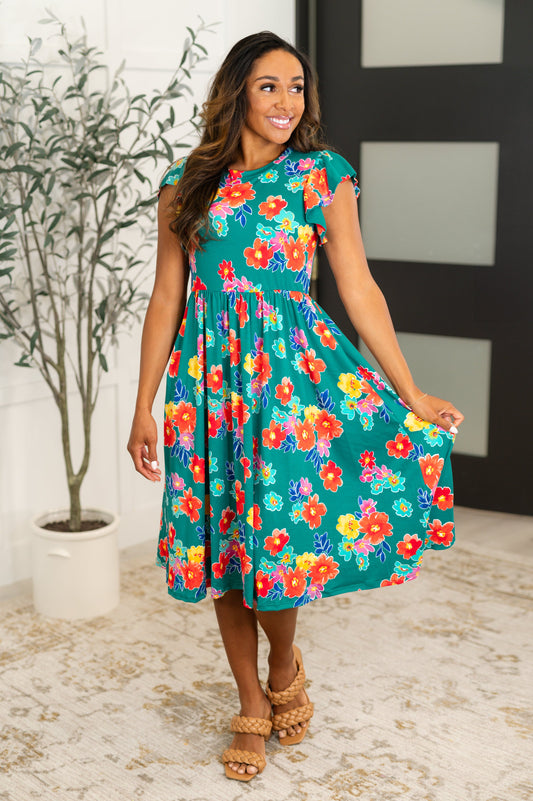 Daisy Me Rollin' Flutter Sleeve Dress at Curbside Boutique