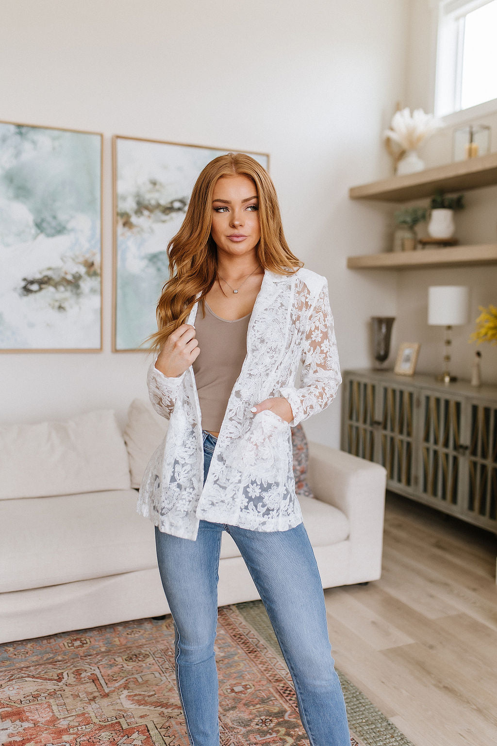 Carefree Seamless Reversible Tank in Light Mocha at Curbside Boutique