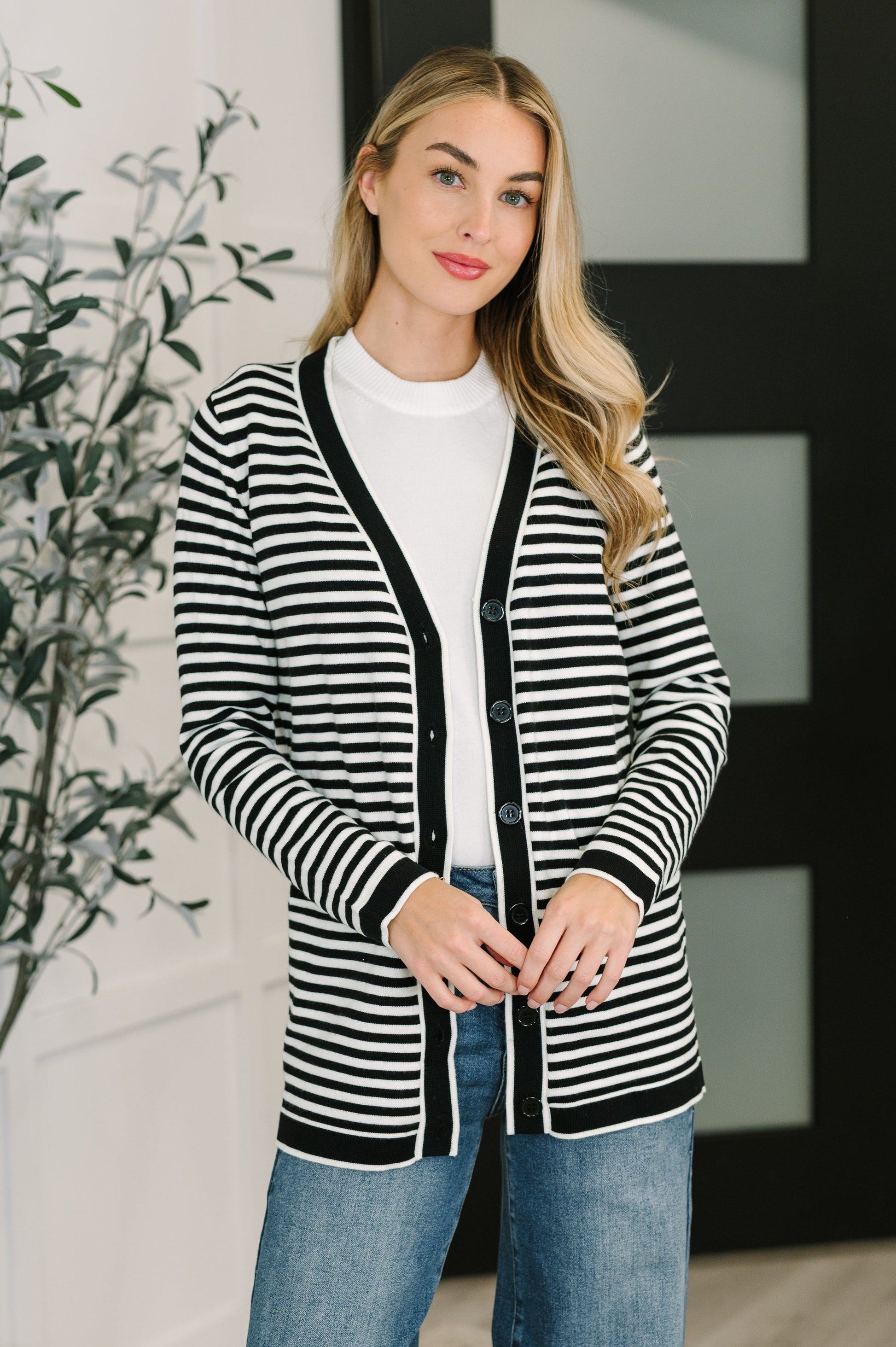 Finagle Your Way Striped Cardigan at Curbside Boutique