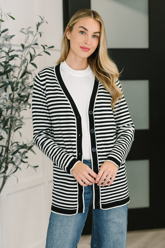 Finagle Your Way Striped Cardigan at Curbside Boutique