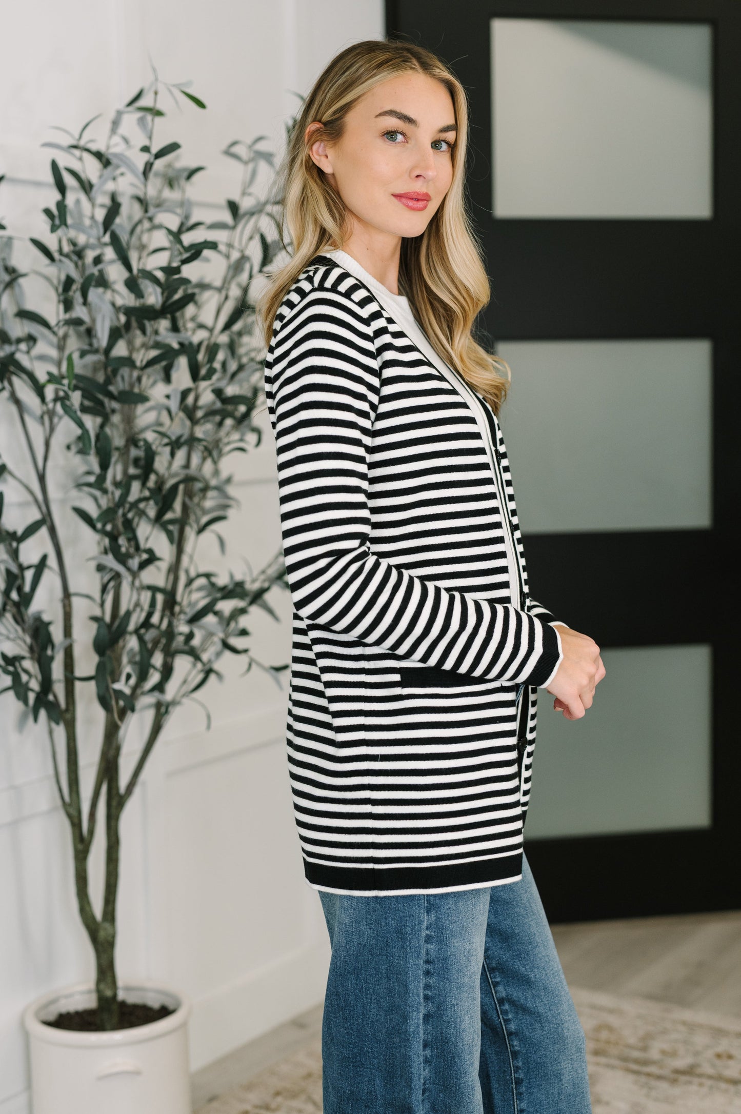 Finagle Your Way Striped Cardigan at Curbside Boutique