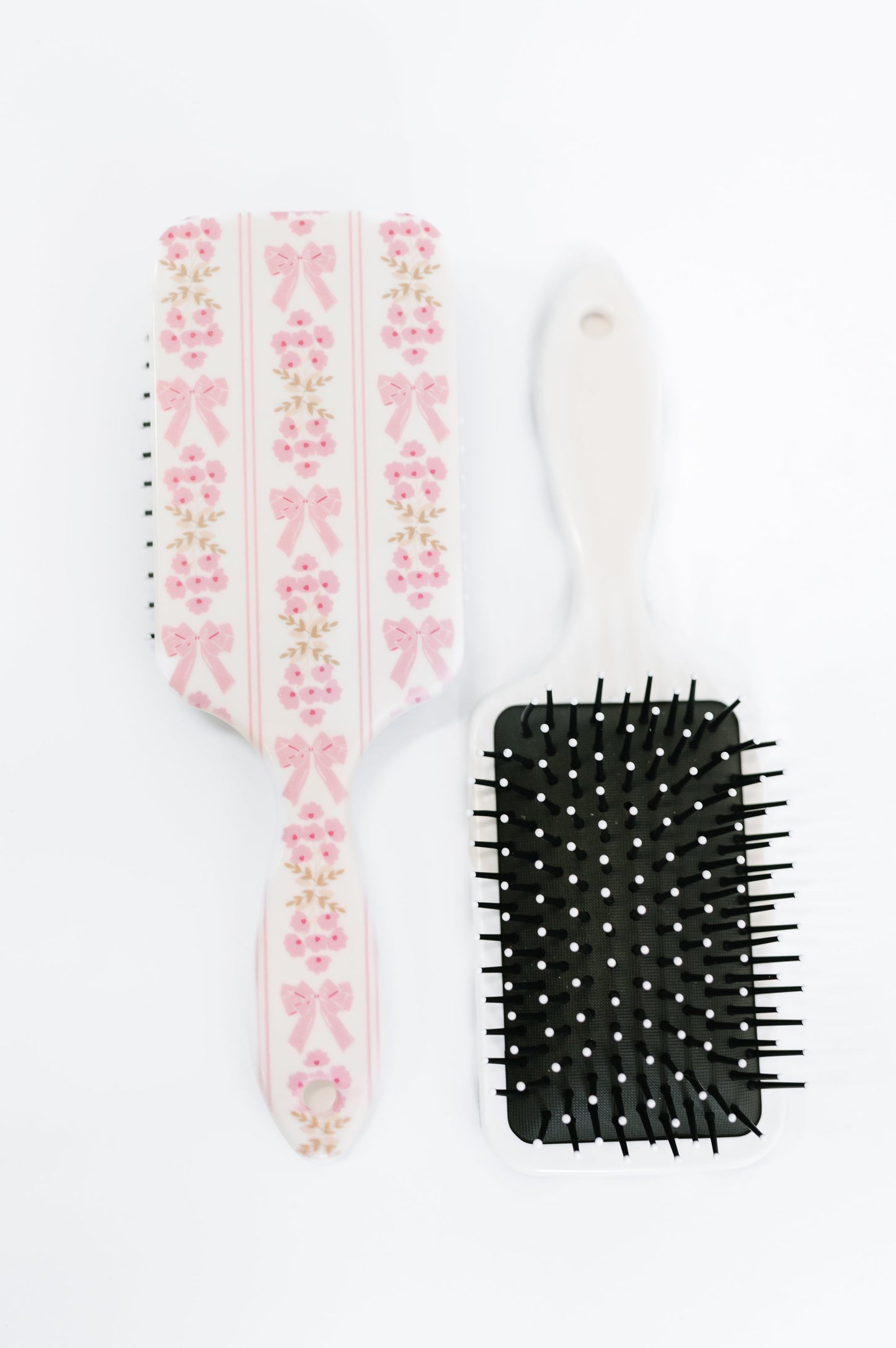 Girly Girl Bow and Floral Hair Brush at Curbside Boutique