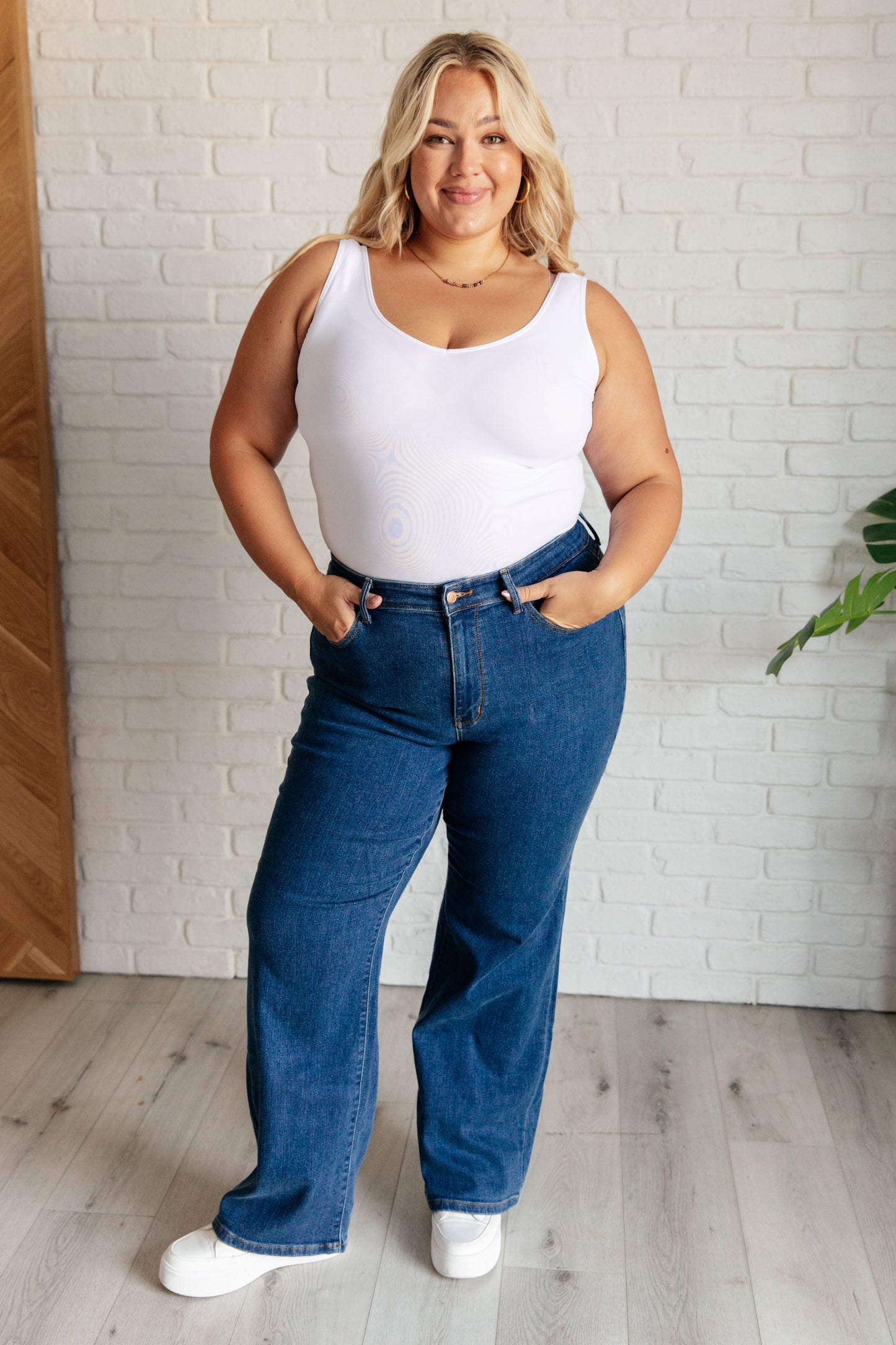 Hazel High Rise Vintage Wide Leg Jeans by Curbside Boutique