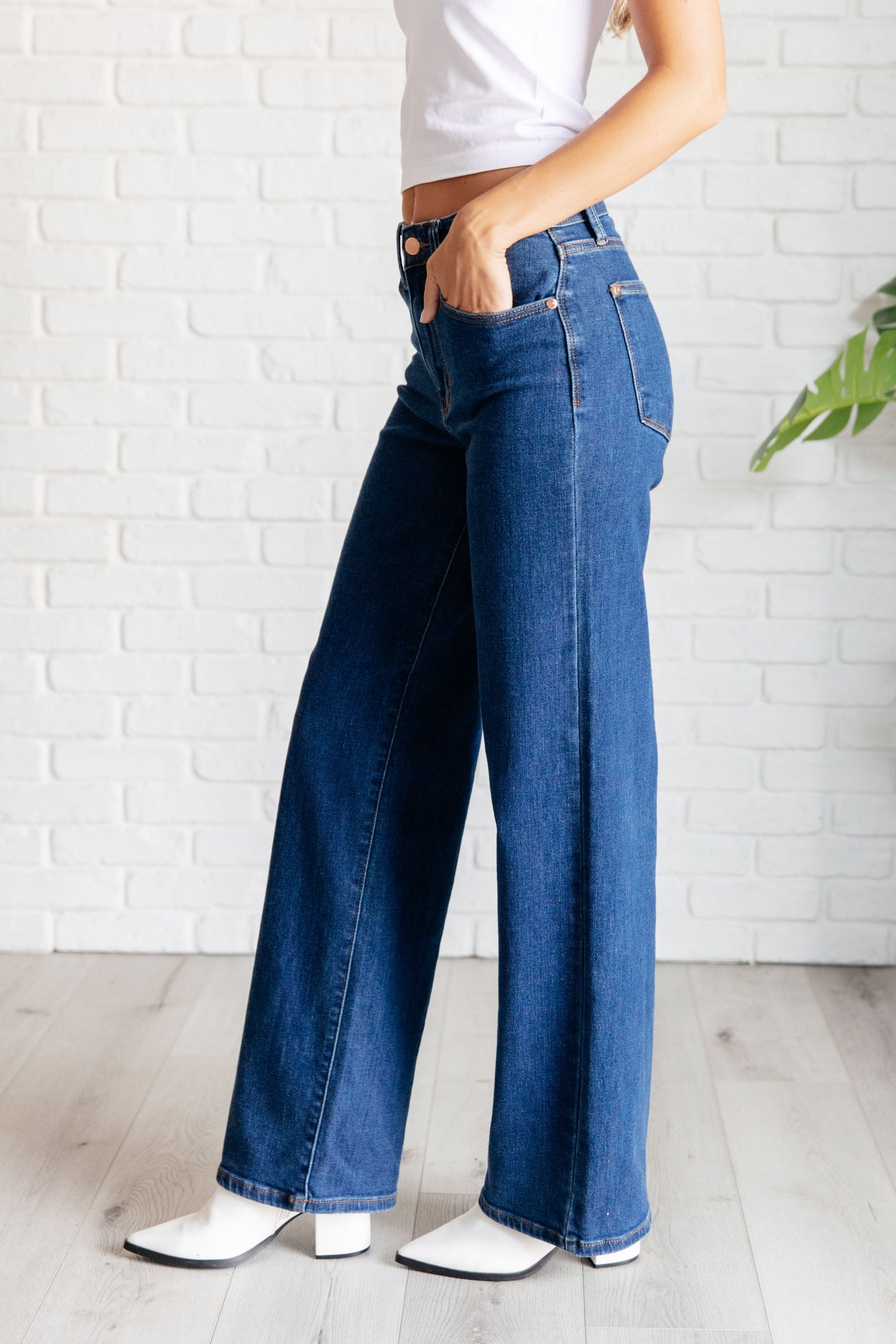 Hazel High Rise Vintage Wide Leg Jeans by Curbside Boutique