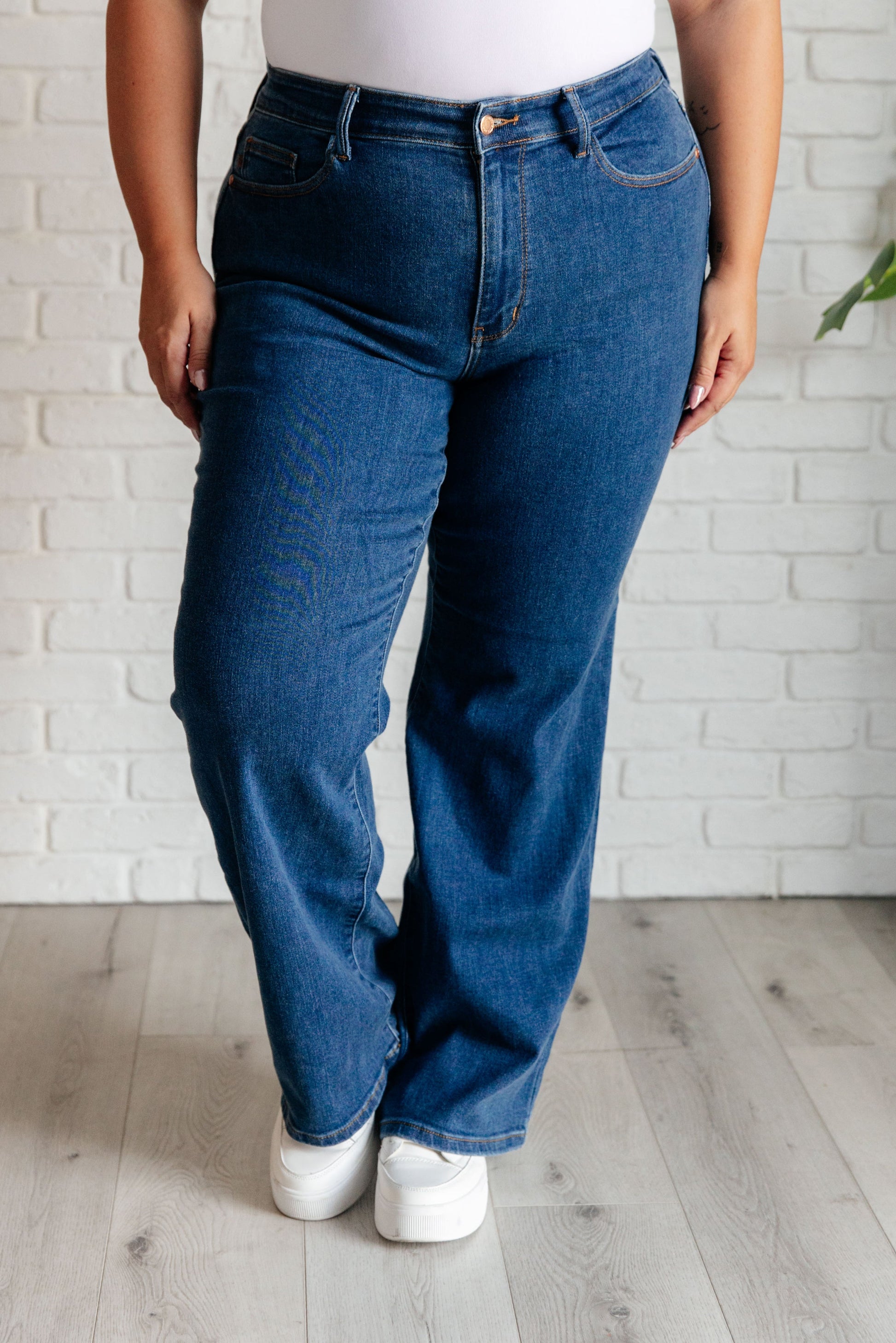 Hazel High Rise Vintage Wide Leg Jeans by Curbside Boutique