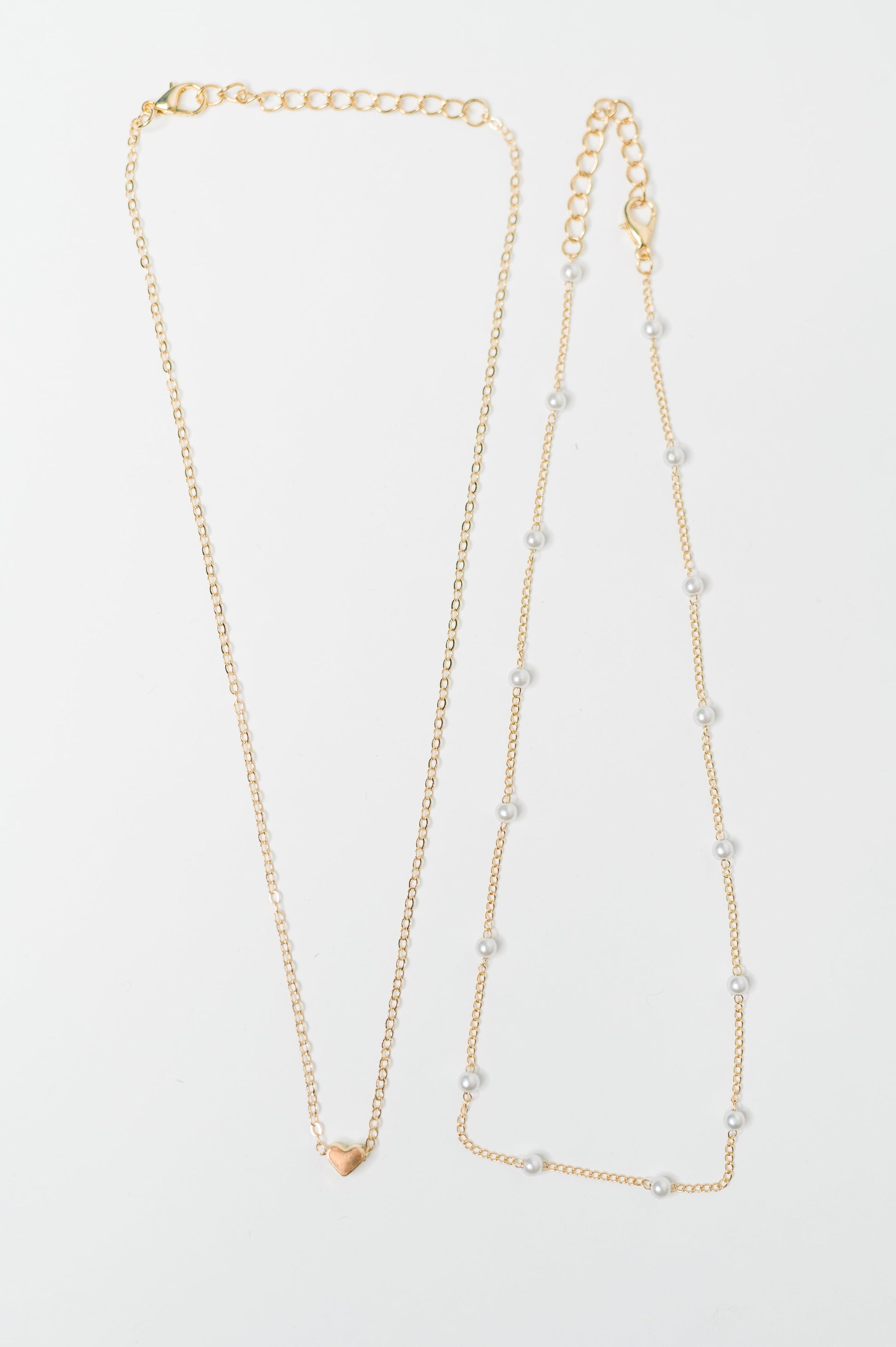 Heart of Gold Pendant Necklace Layered Set in Gold at Curbside Boutique