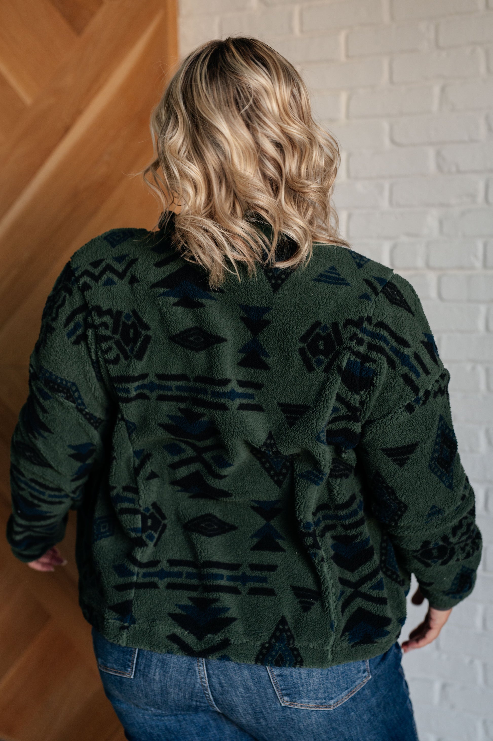 High Perspective Geometric Fleece Jacket at Curbside Boutique