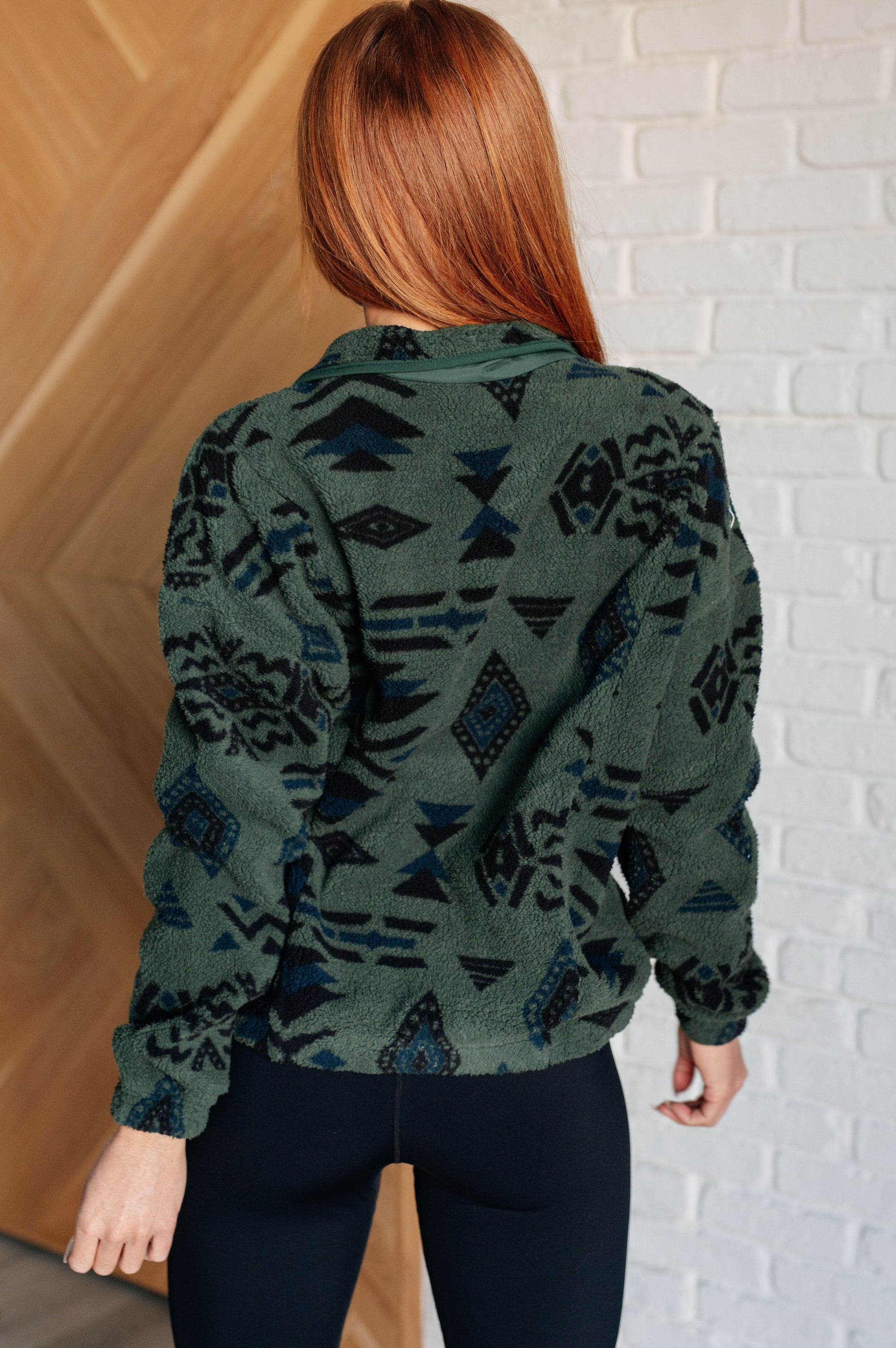 High Perspective Geometric Fleece Jacket at Curbside Boutique