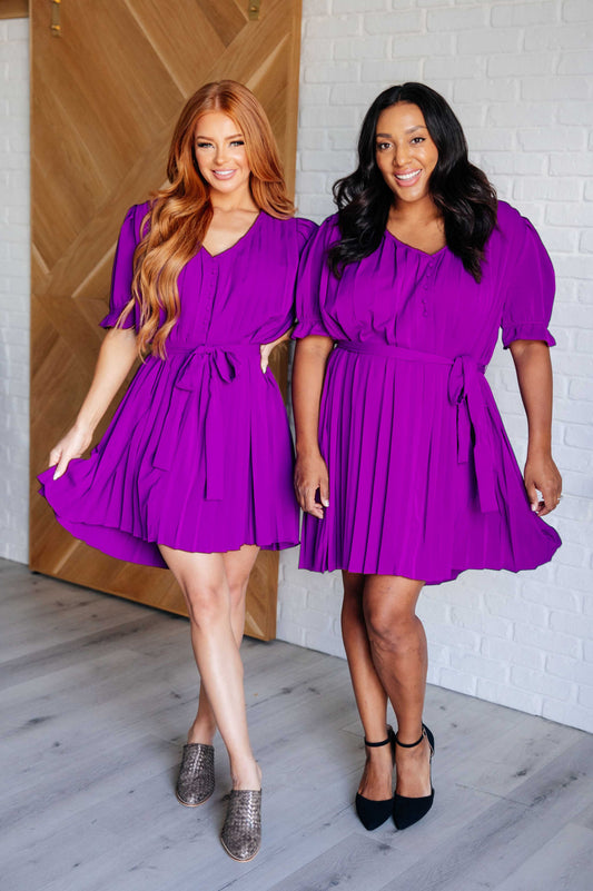 Hold And Squeeze Me Pleated Dress at Curbside Boutique