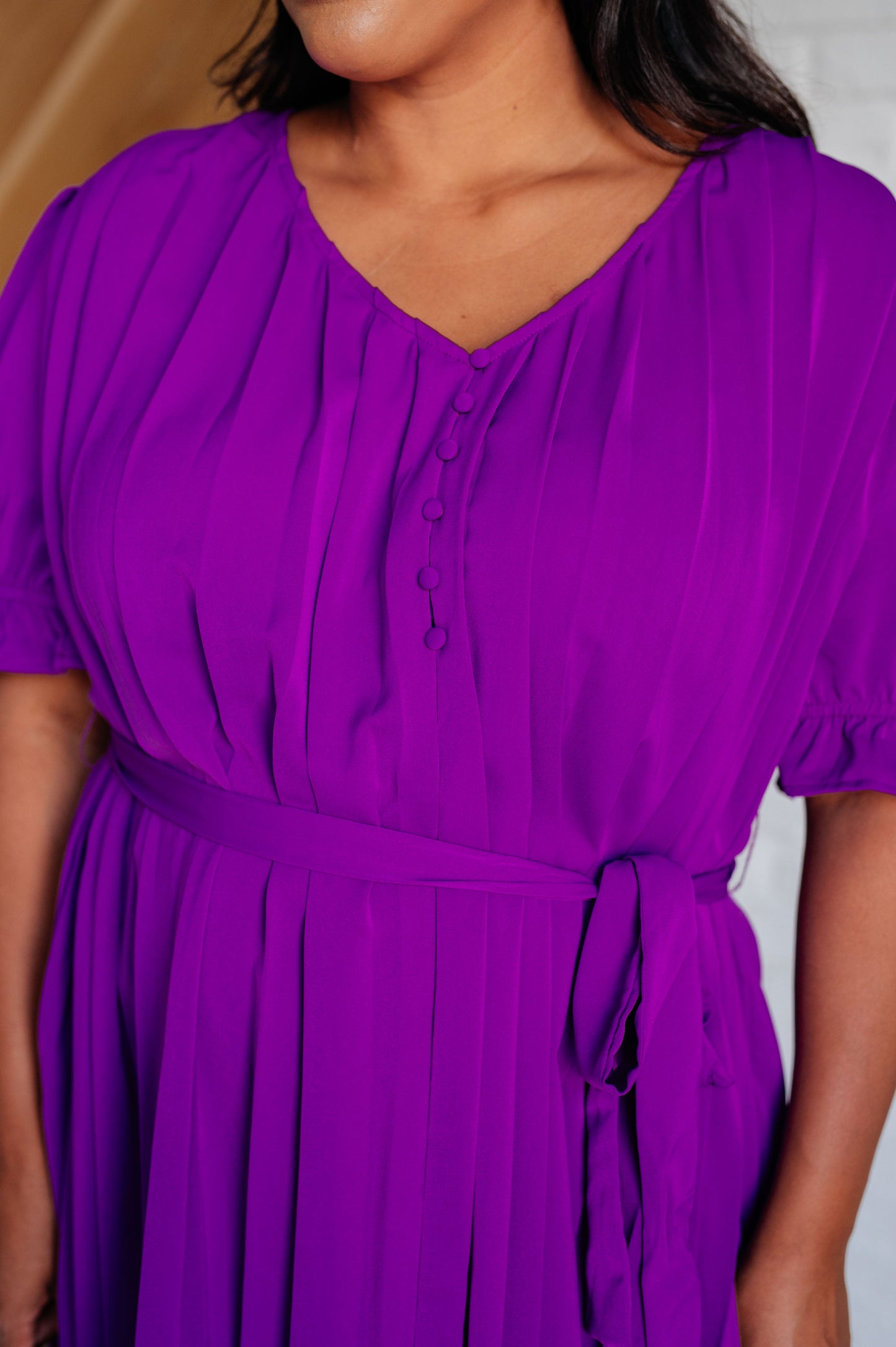 Hold And Squeeze Me Pleated Dress at Curbside Boutique