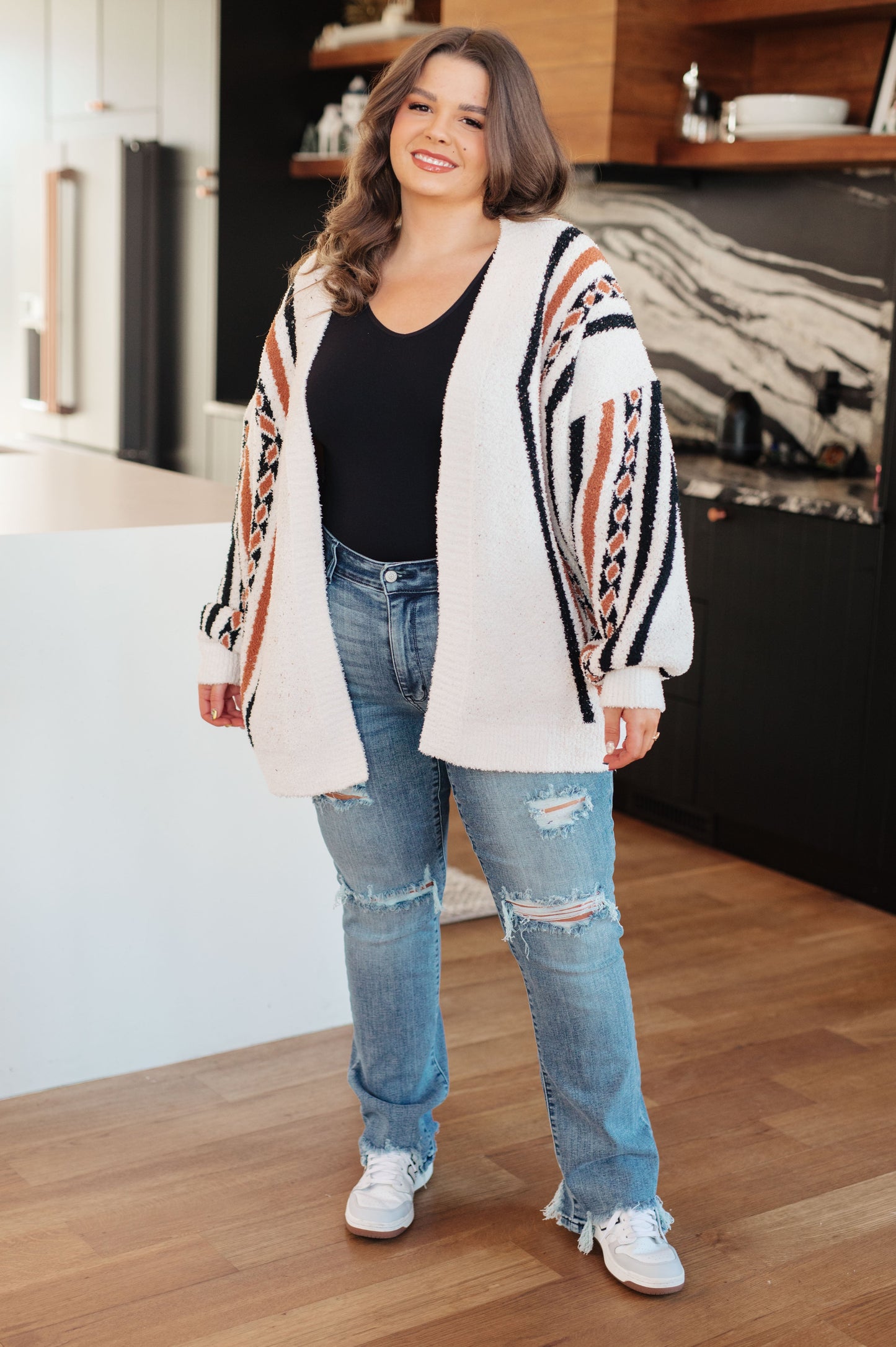 Holding On Aztec Print Cardigan at Curbside Boutique