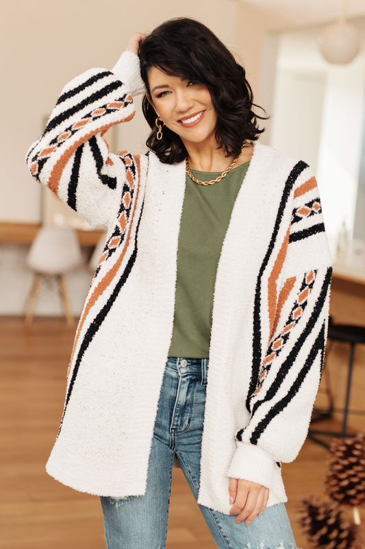 Holding On Aztec Print Cardigan at Curbside Boutique