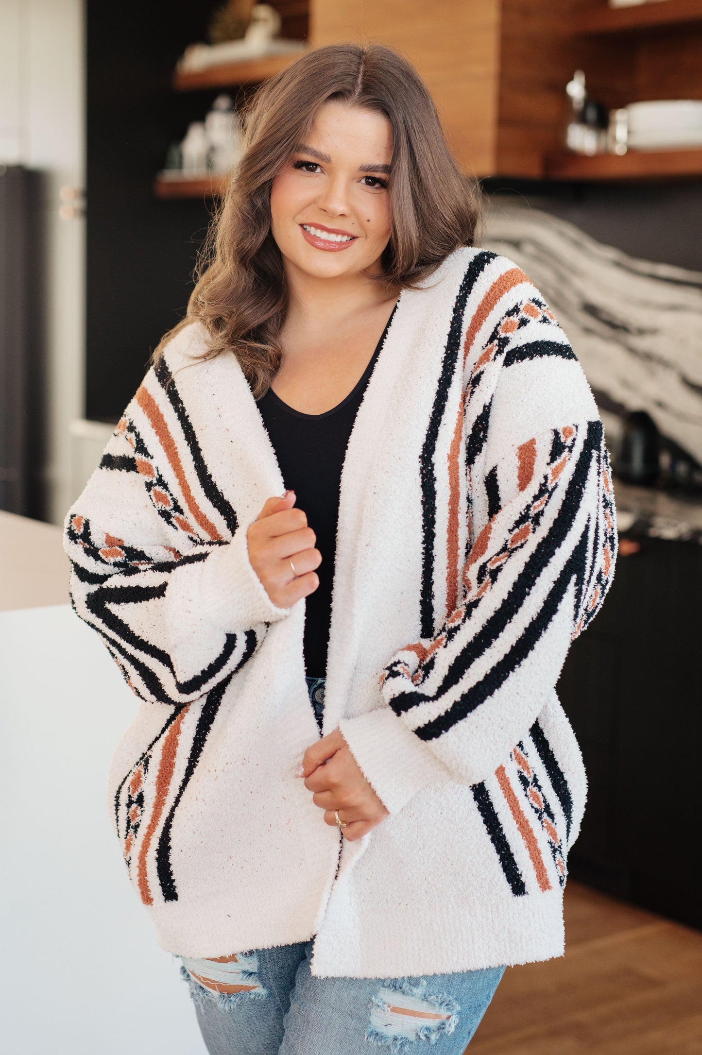 Holding On Aztec Print Cardigan at Curbside Boutique