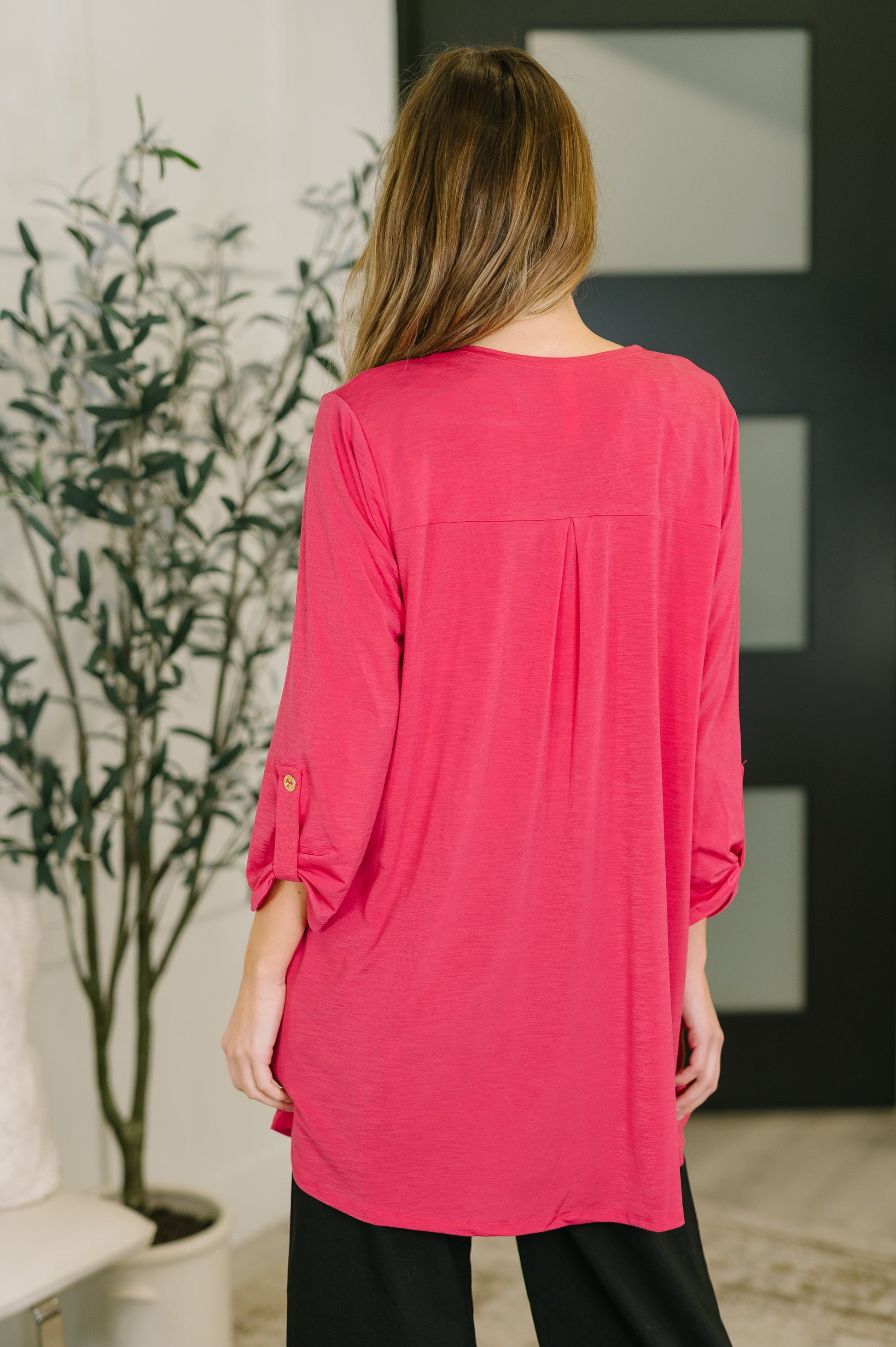Lizzy Cardigan in Fuchsia at Curbside Boutique