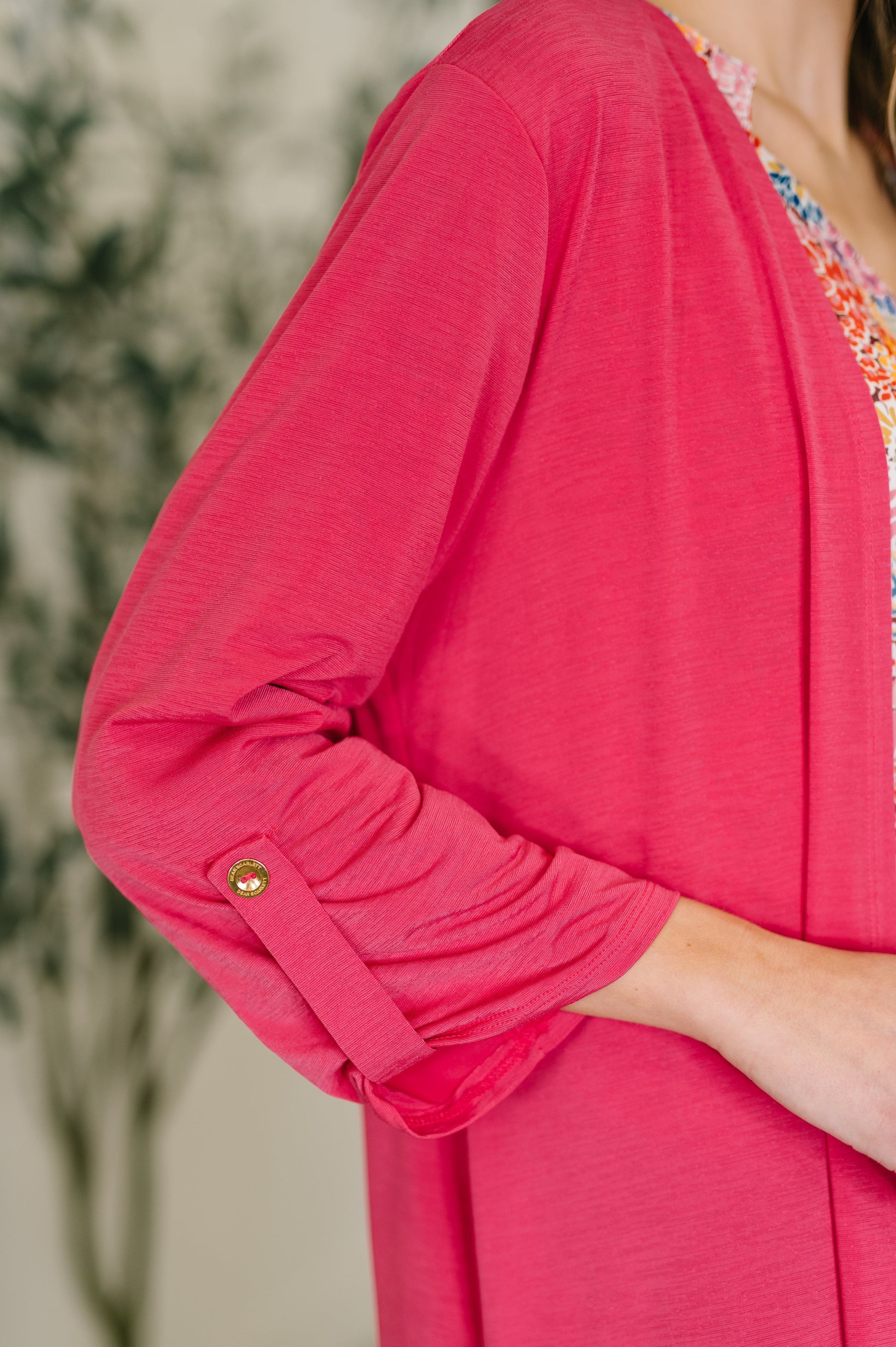 Lizzy Cardigan in Fuchsia at Curbside Boutique