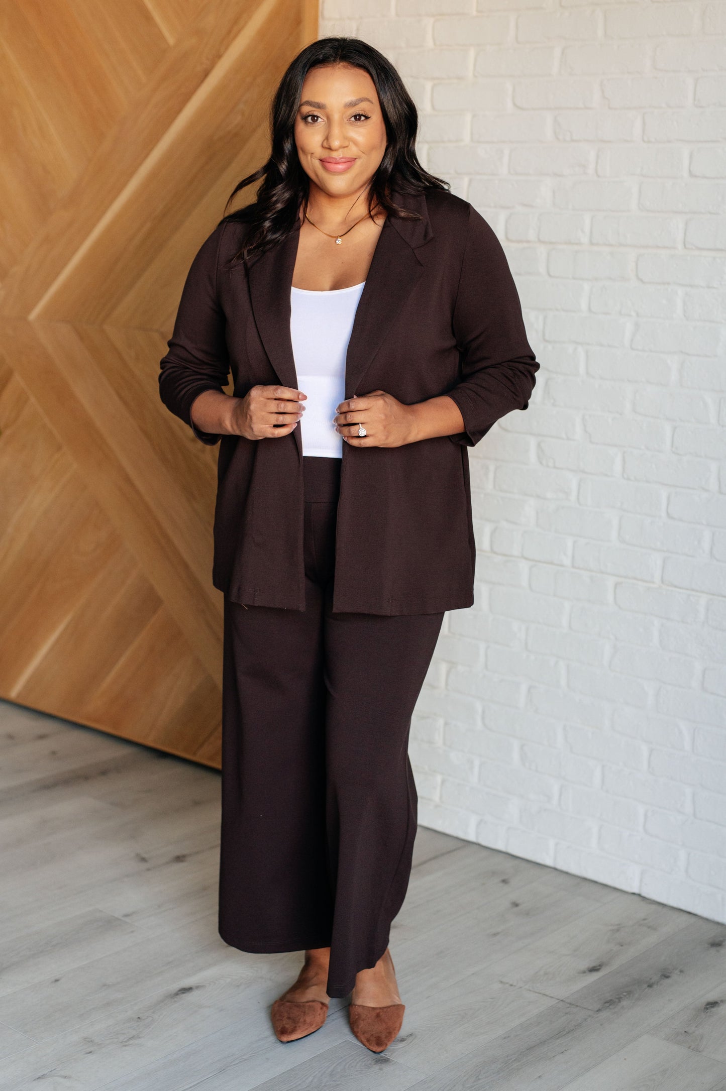 Magic Wide Leg Crop Pants in Chocolate at Curbside Boutique
