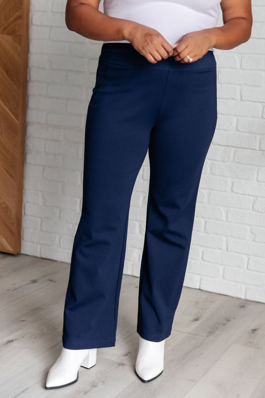 Magic Straight Pants in Navy at Curbside Boutique