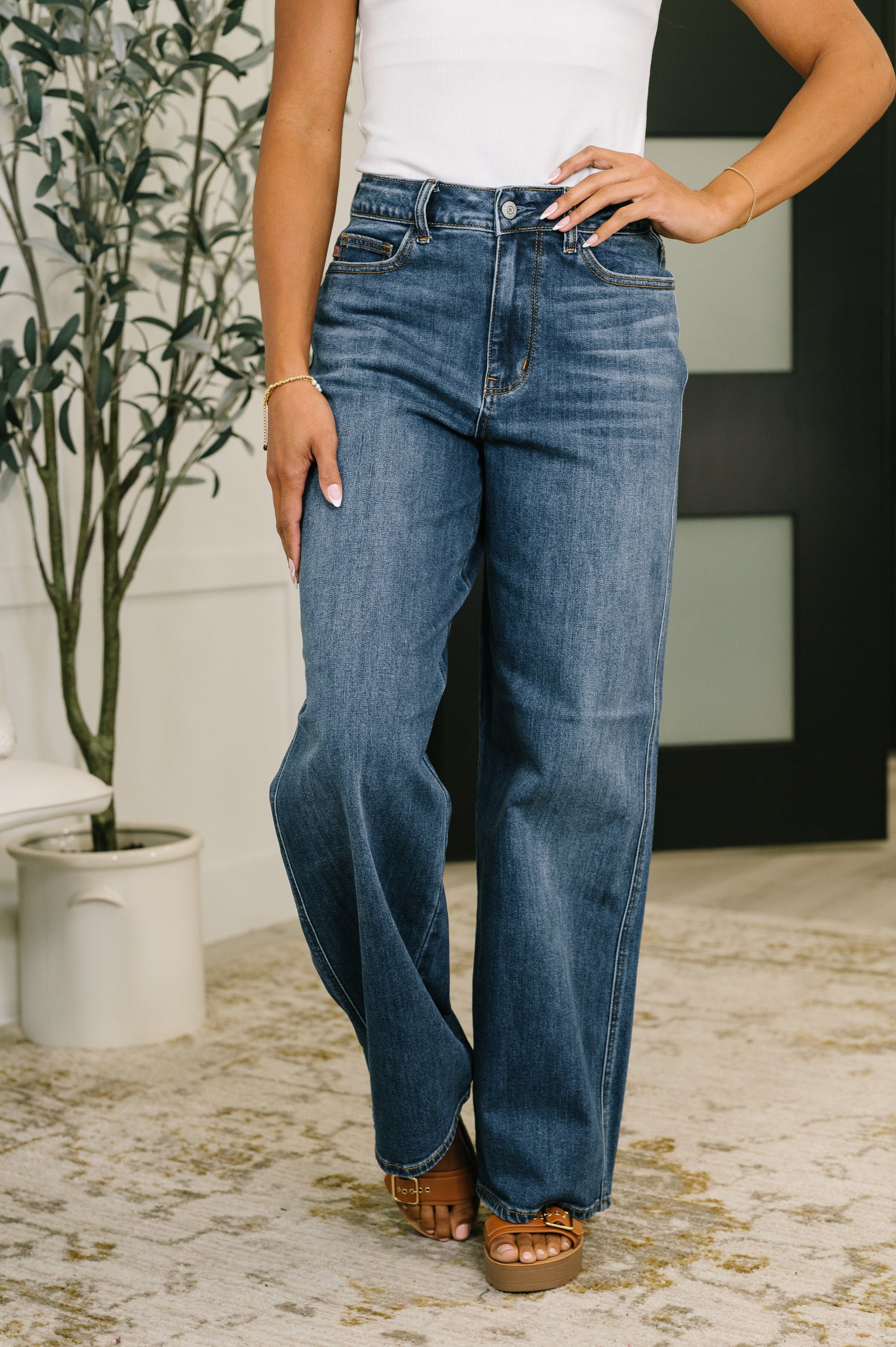 Marie High Waist Wilhelmina Baggy Jeans at Curbside Boutique