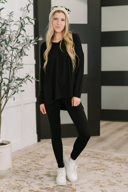 Next to Nothing Top and Bottom Set in Black at Curbside Boutique