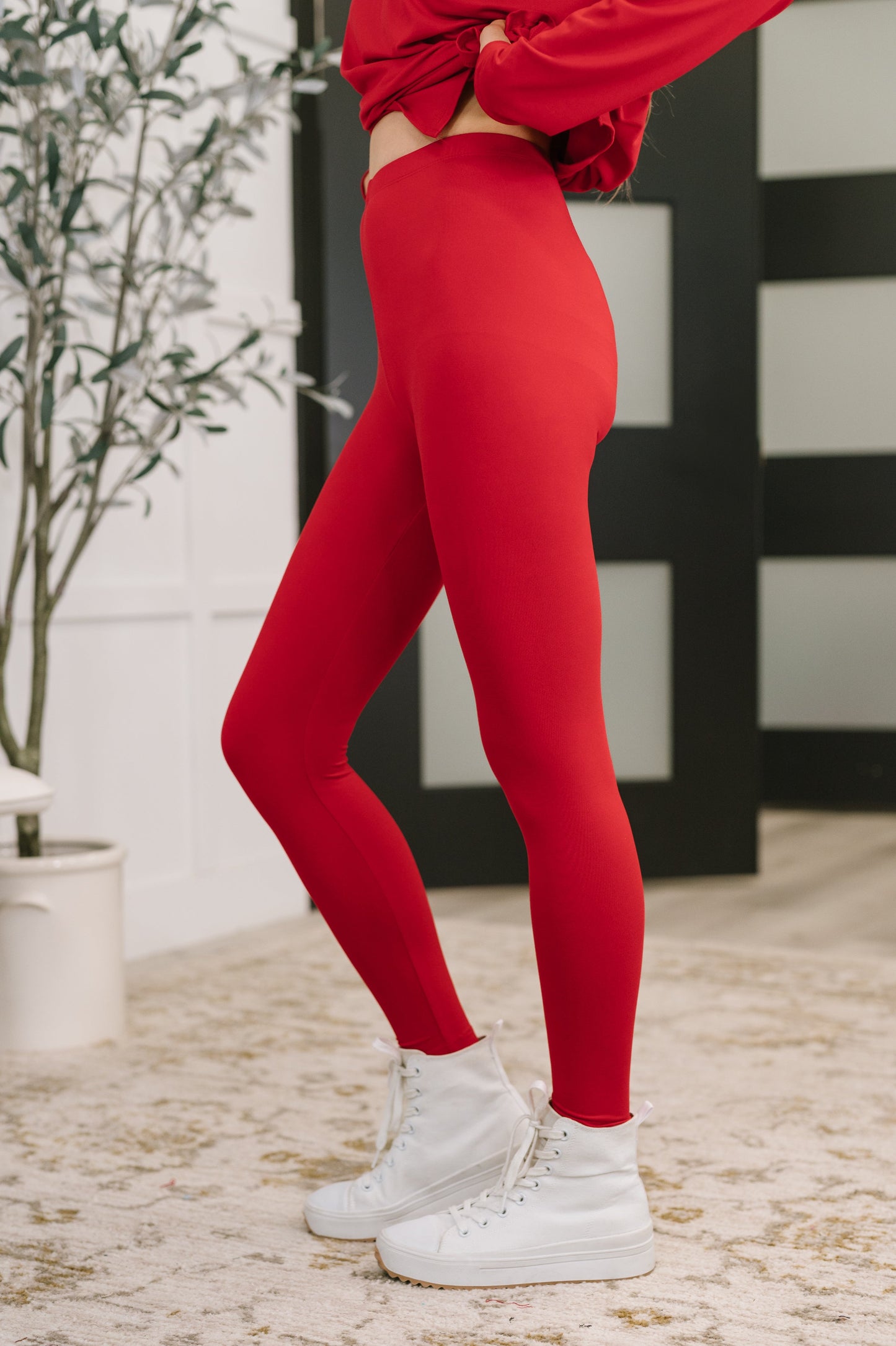 Next to Nothing Top and Bottom Set in Ruby at Curbside Boutique