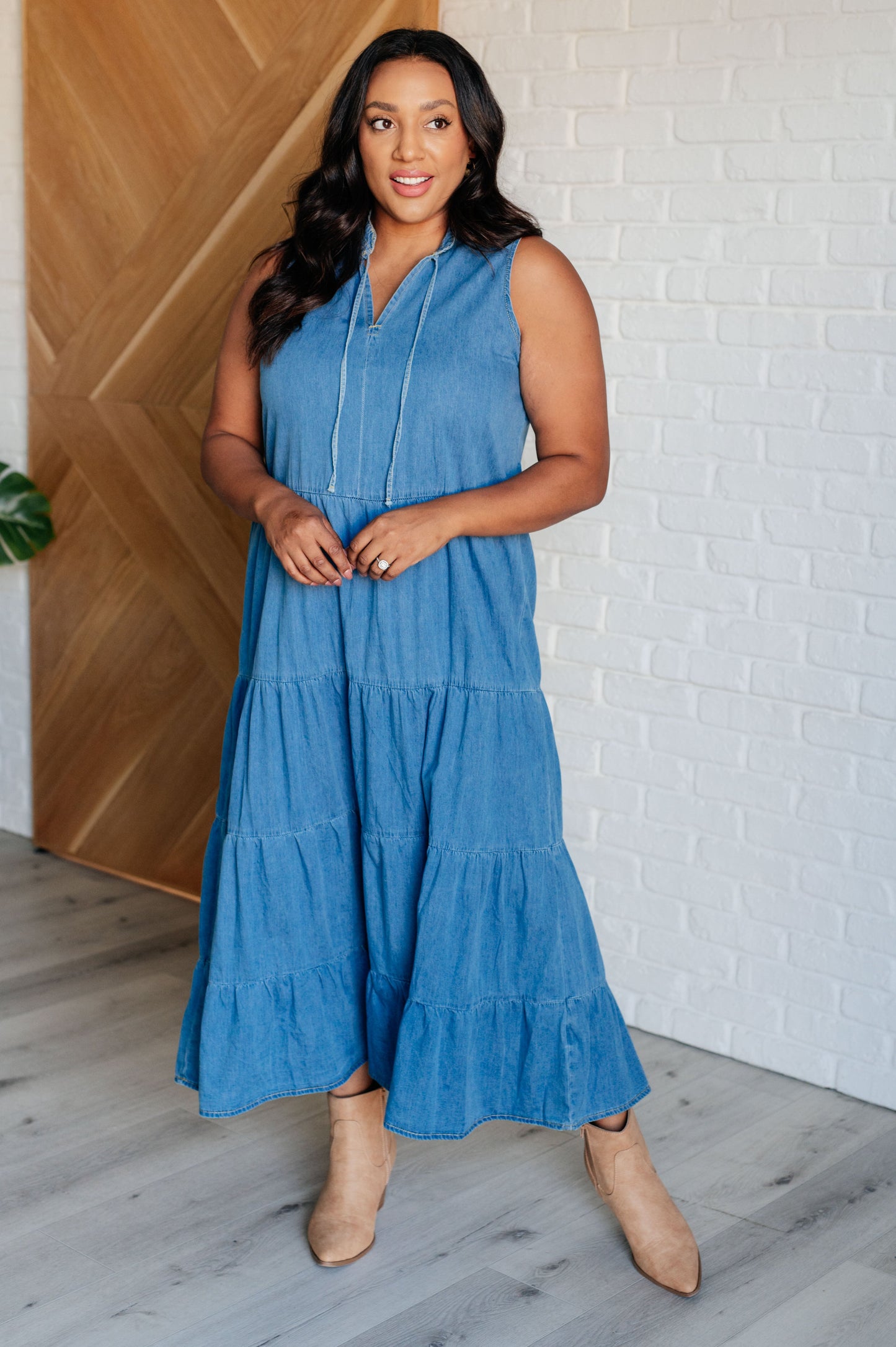 Perfect Choice Denim Maxi Dress at Curbside Boutique