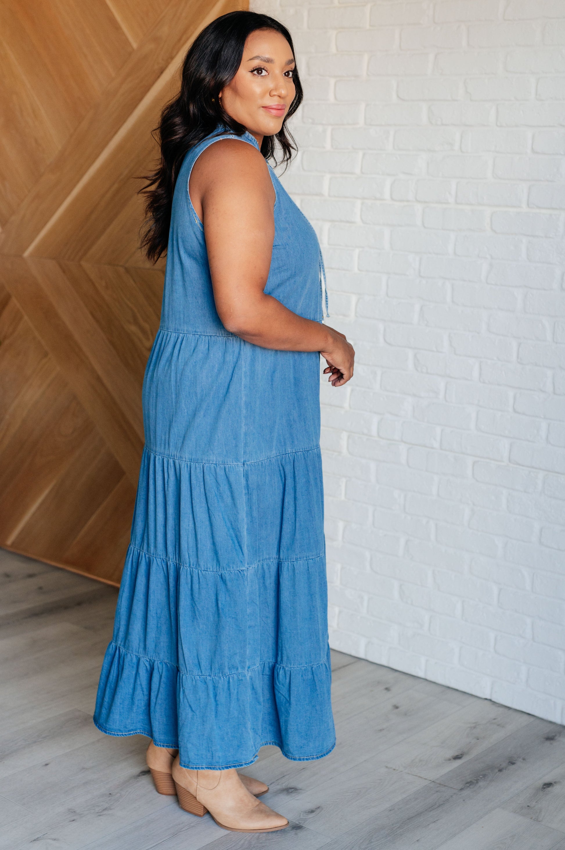 Perfect Choice Denim Maxi Dress at Curbside Boutique