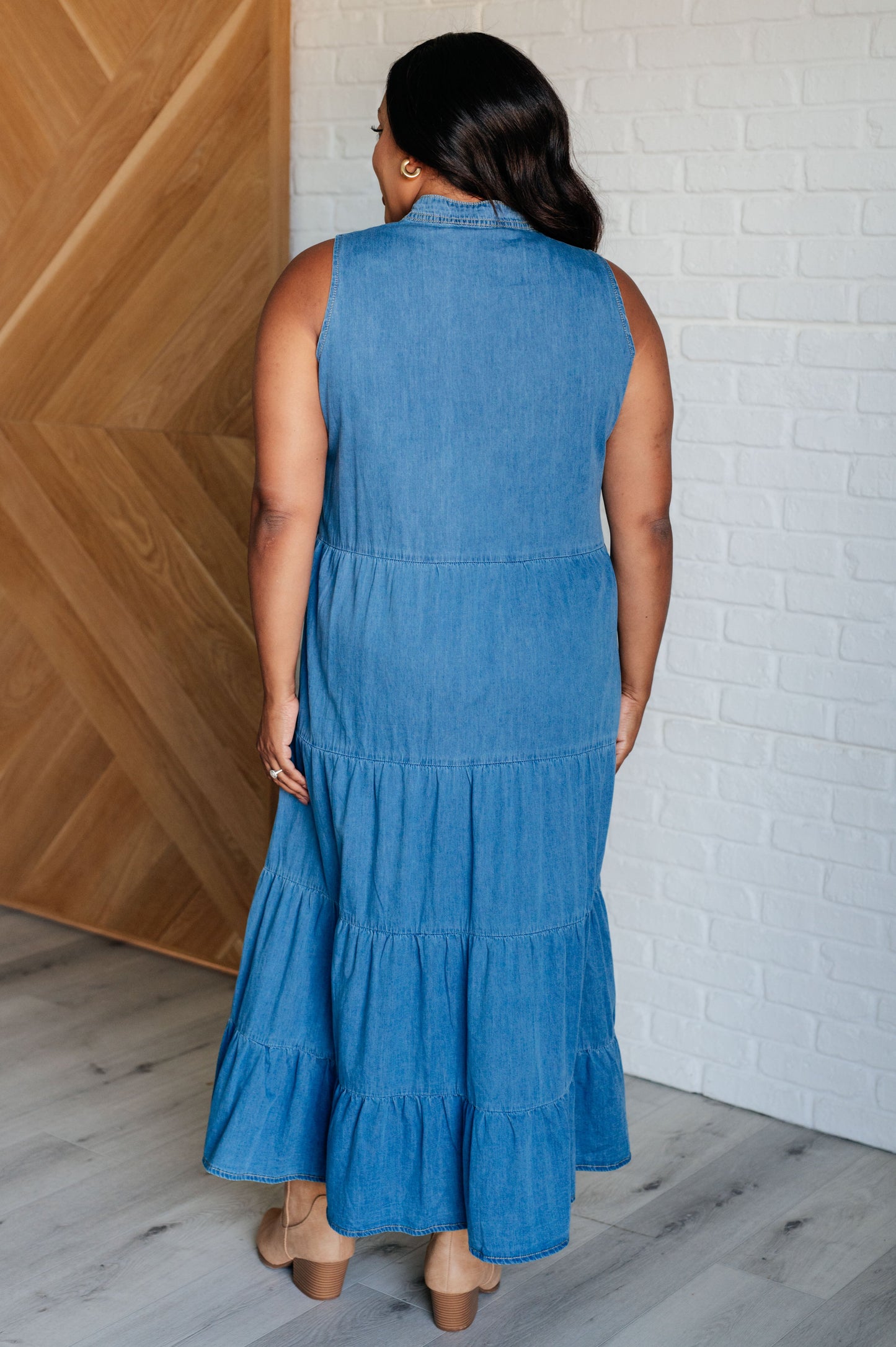 Perfect Choice Denim Maxi Dress at Curbside Boutique