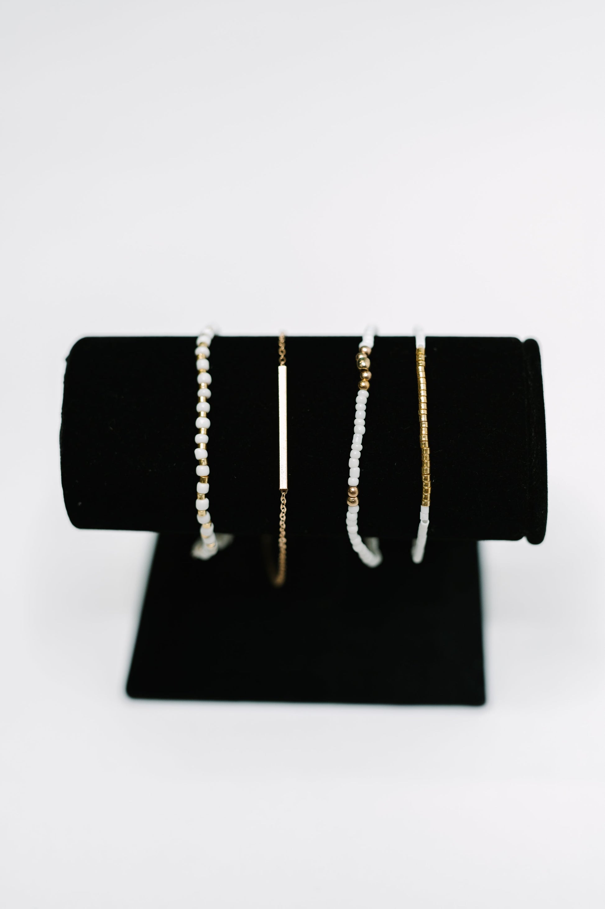 Poised & Polished Bracelet Set in White and Gold at Curbside Boutique