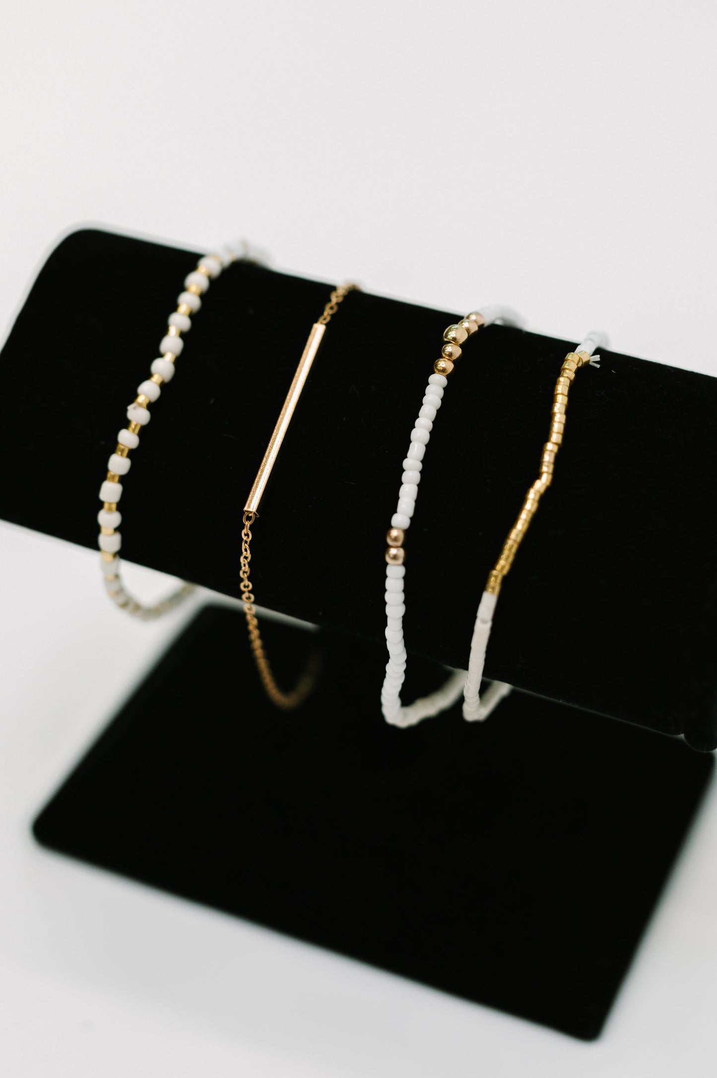 Poised & Polished Bracelet Set in White and Gold at Curbside Boutique
