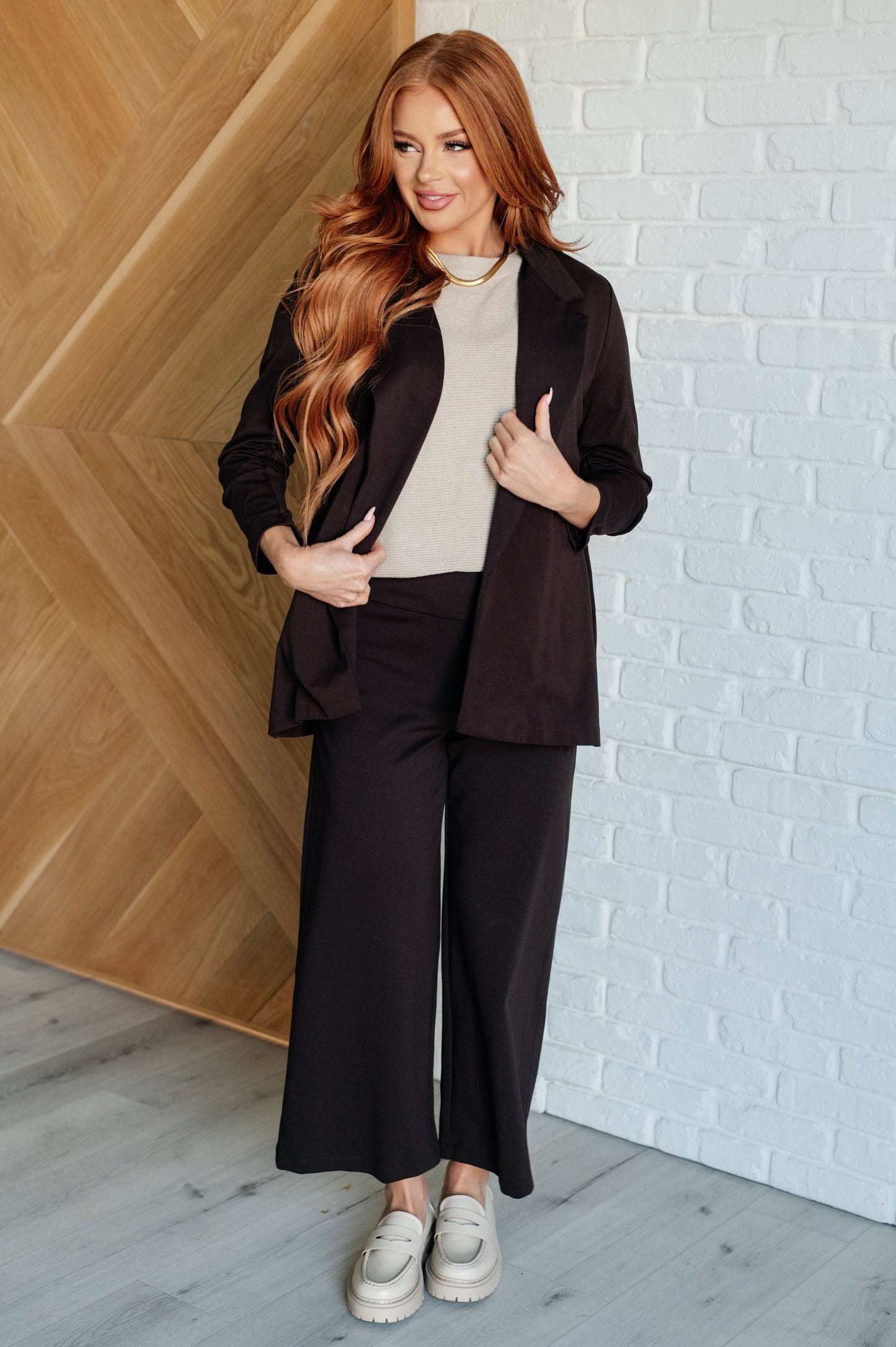 Magic 3/4 Blazer in Chocolate at Curbside Boutique