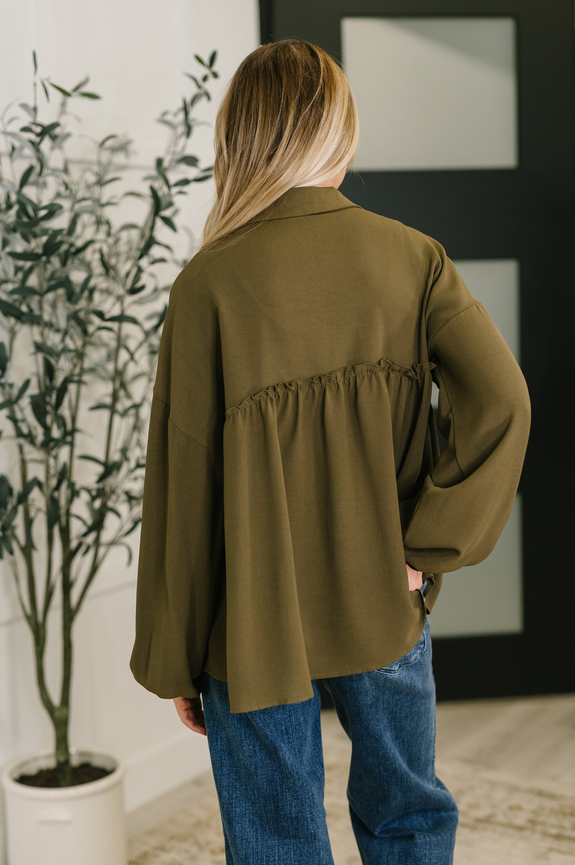 She's Got A Way Button Down Blouse at Curbside Boutique