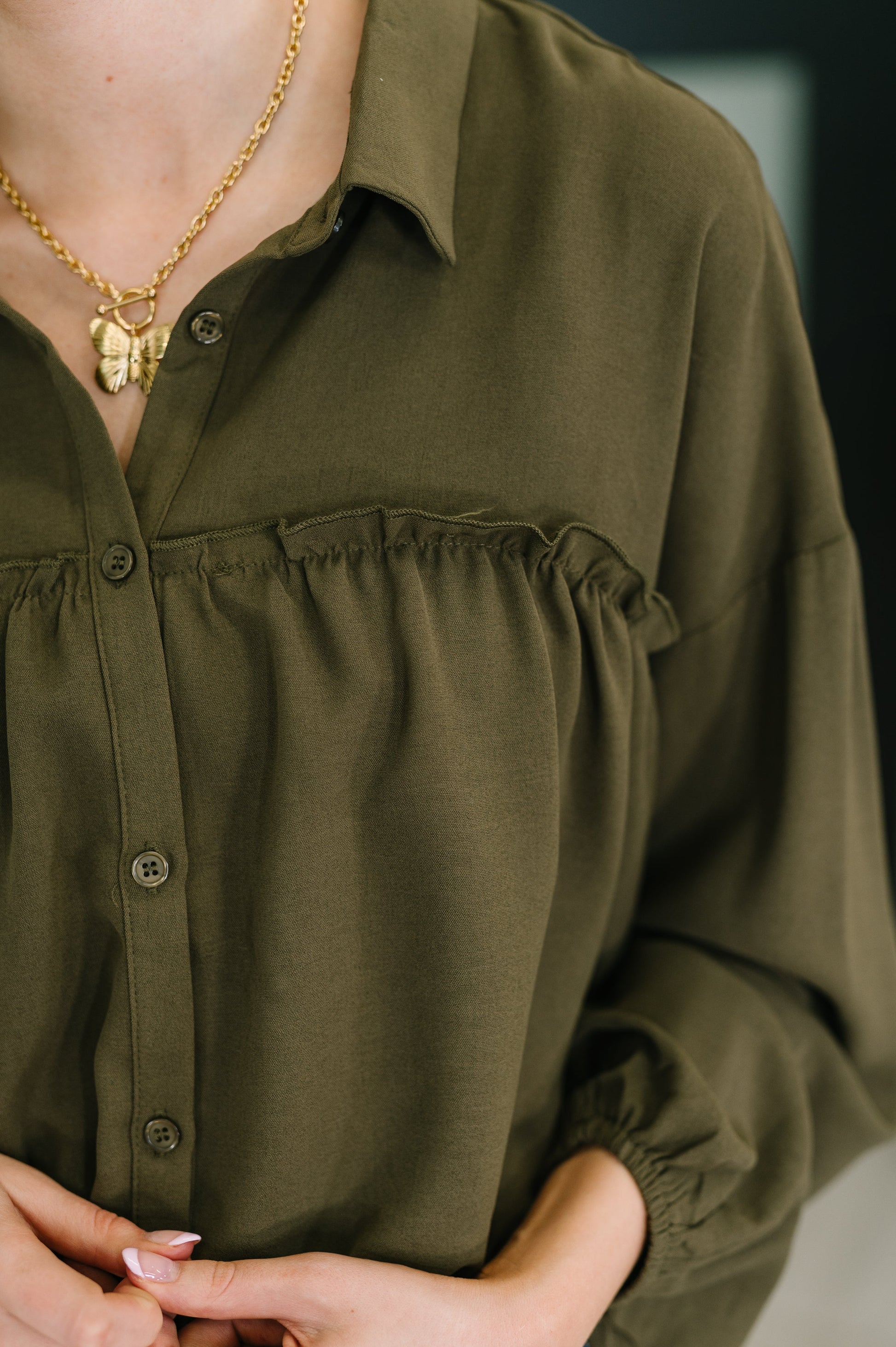 She's Got A Way Button Down Blouse at Curbside Boutique