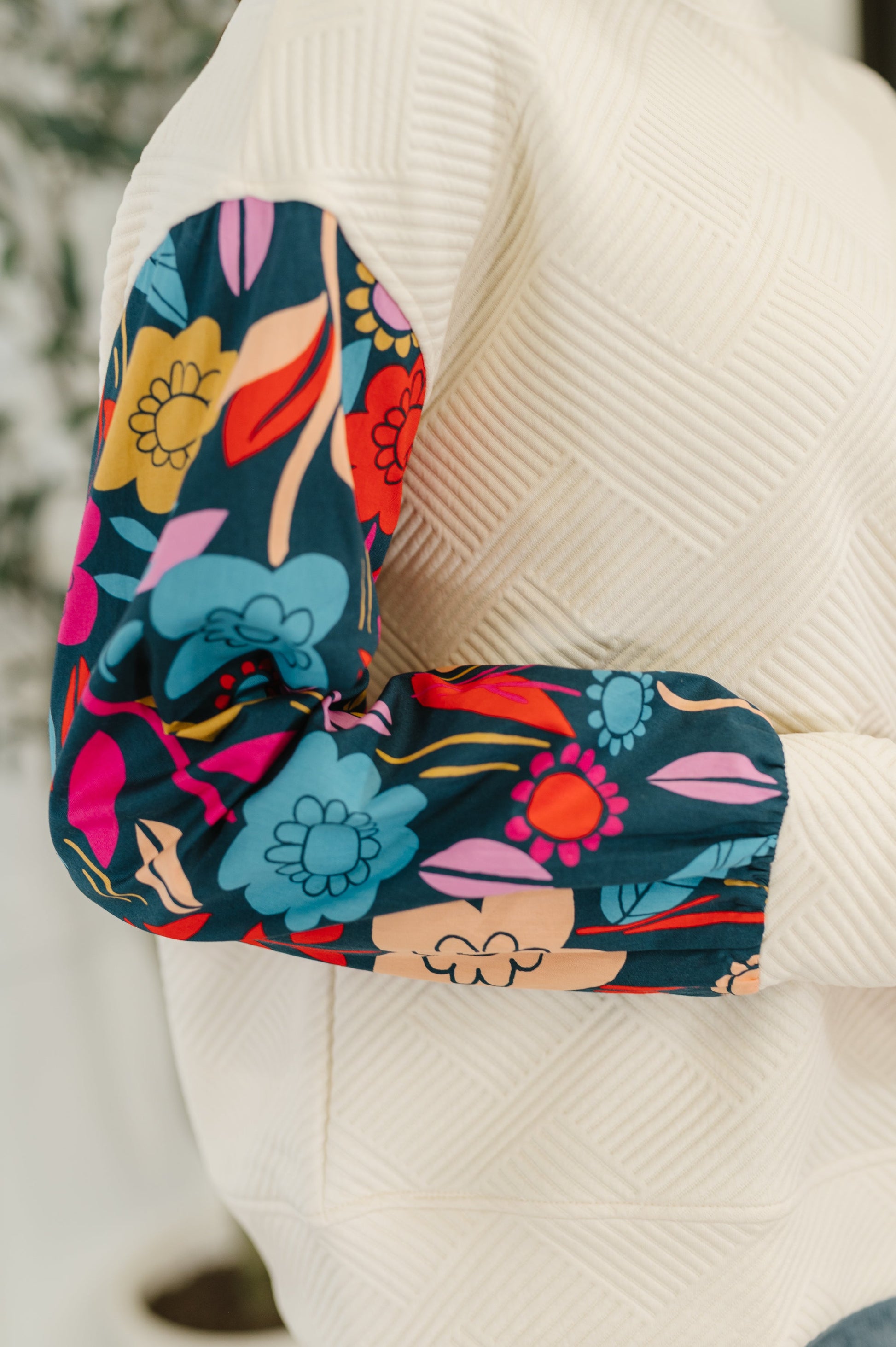 Sing a Melody Floral Sleeve Top at Curbside Boutique