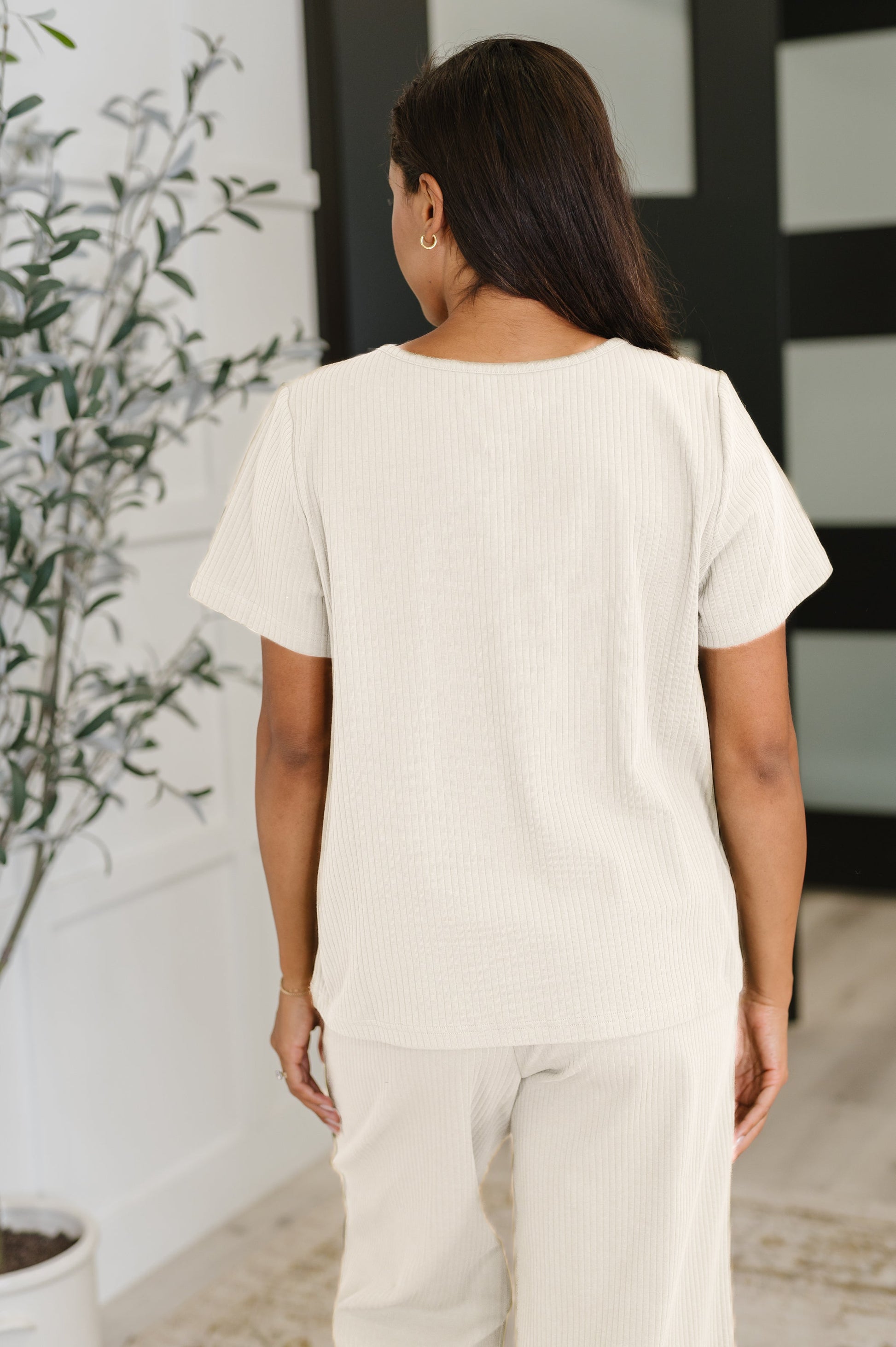 Thyme Boxy Tee in Cream at Curbside Boutique