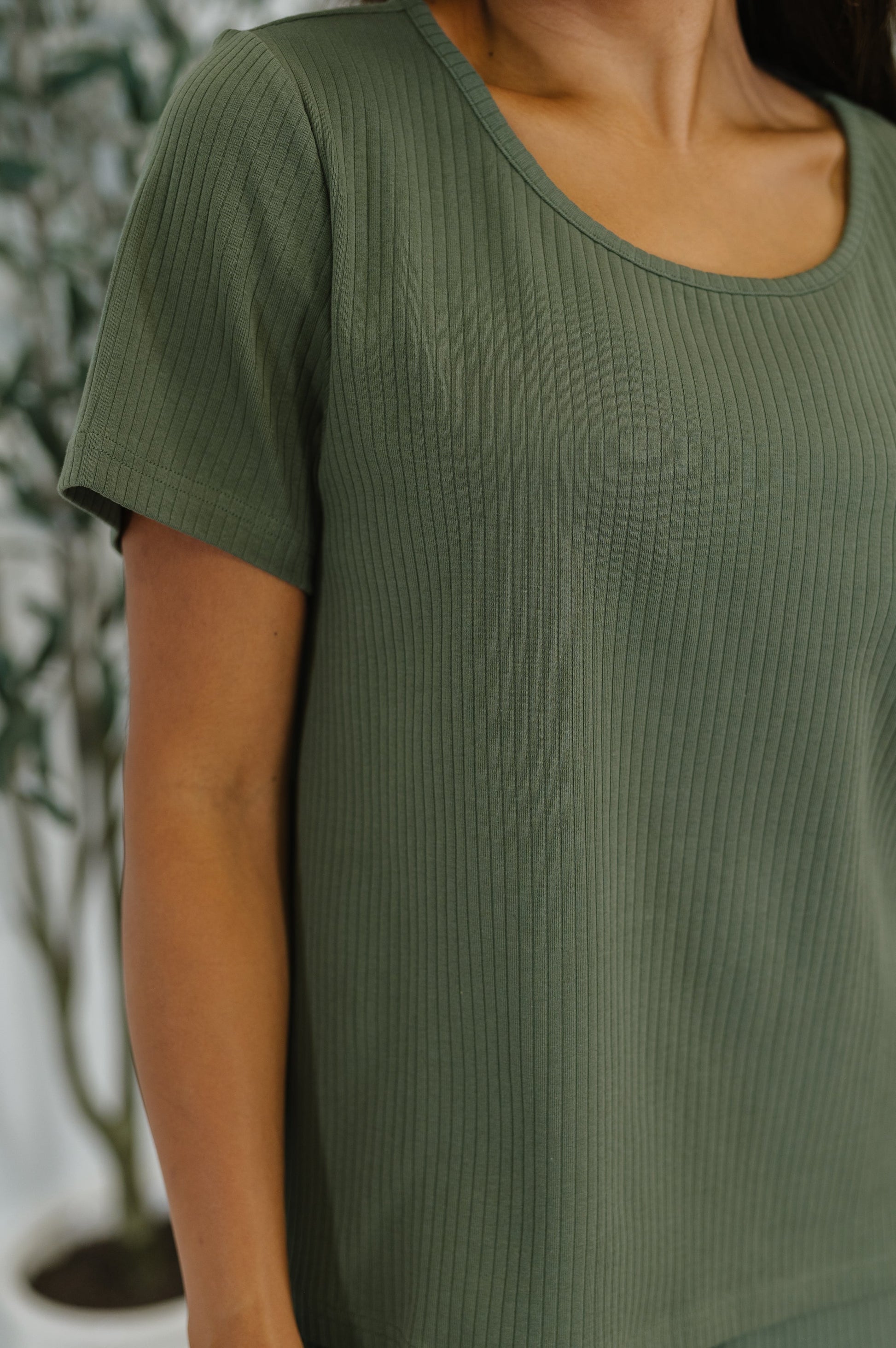 Thyme Boxy Tee in Dusty Pine at Curbside Boutique